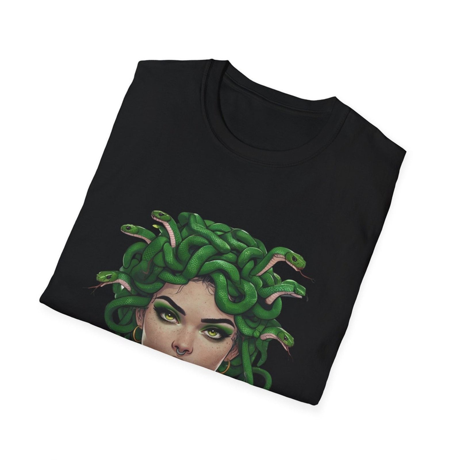 Handmade Handmade Medusa Graphic T-Shirt Black Mythical Serpent S Size S / US 4 / IT 40 - 3 Thumbnail