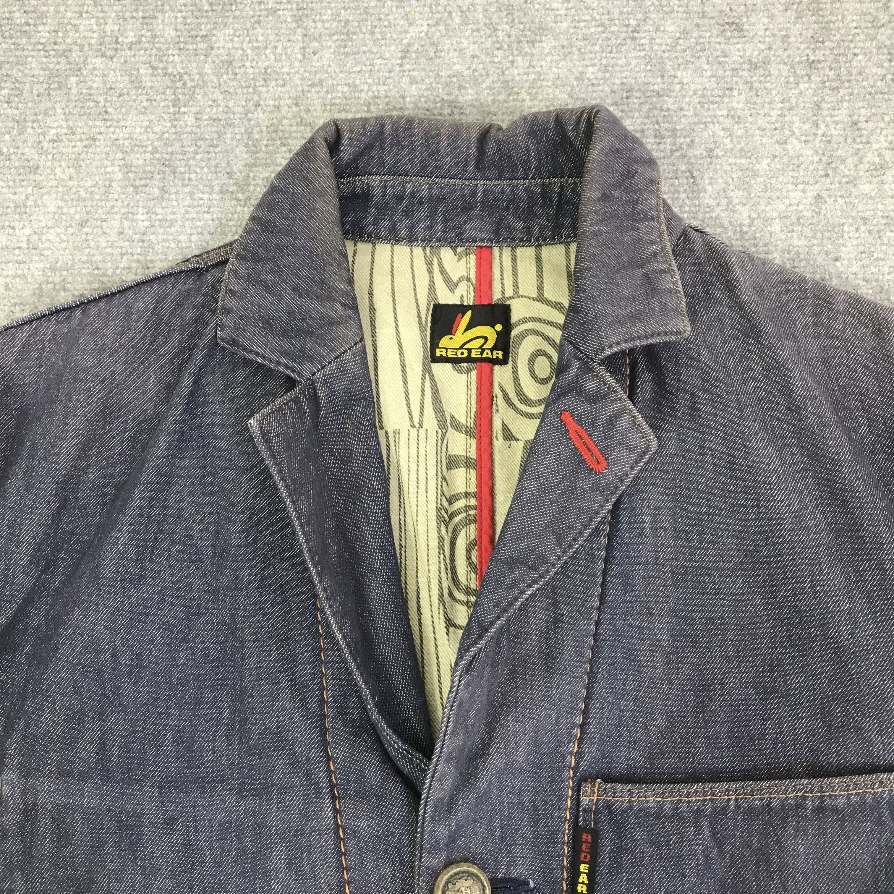 Japanese Brand RED EAR DENIM BLAZER COAT JACKET Size US L / EU 52-54 / 3 - 8 Thumbnail