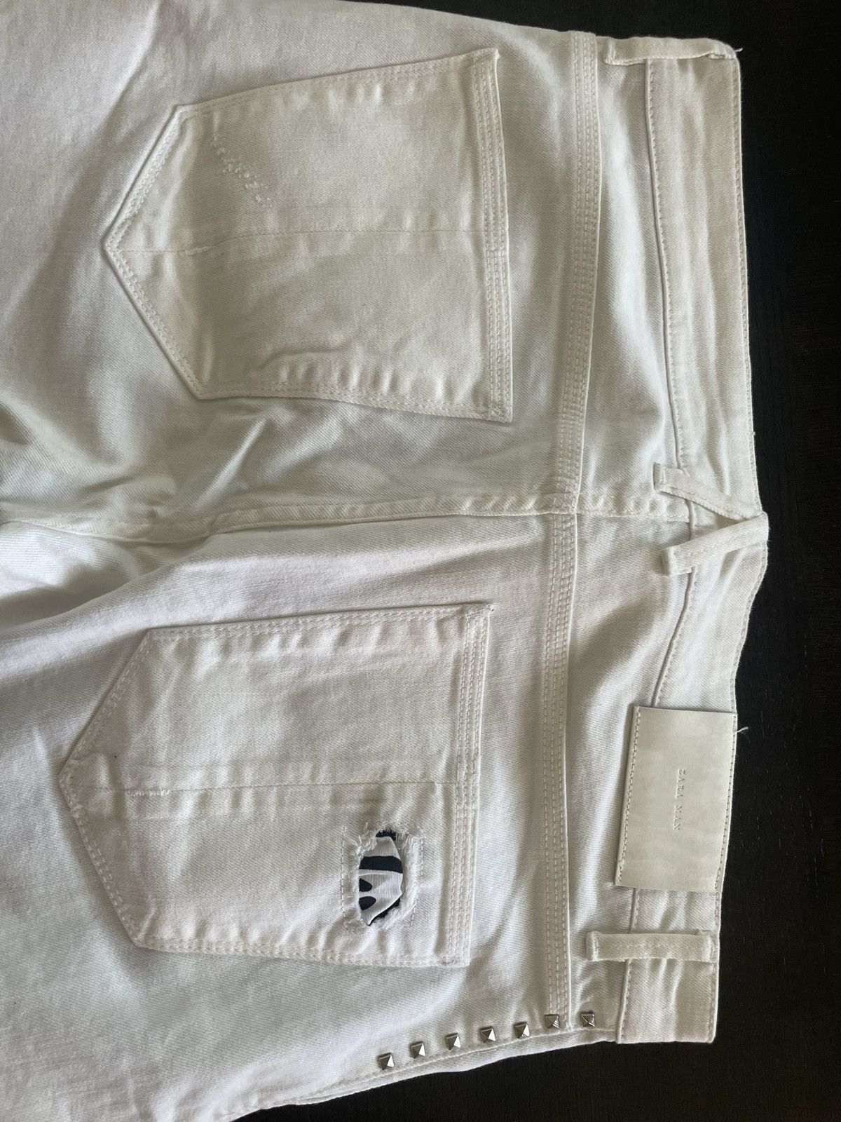 Zara Zara white distressed biker jeans with zebra prints Size US 32 / EU 48 - 7 Thumbnail