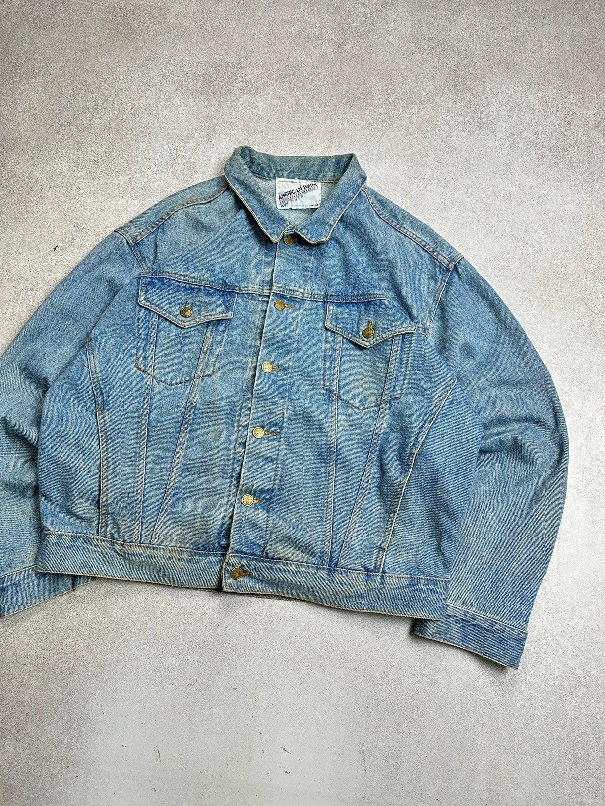 Camel Vintage 90s Camel Big Logo American Born Heavy Denim Jacket Size US L / EU 52-54 / 3 - 4 Thumbnail