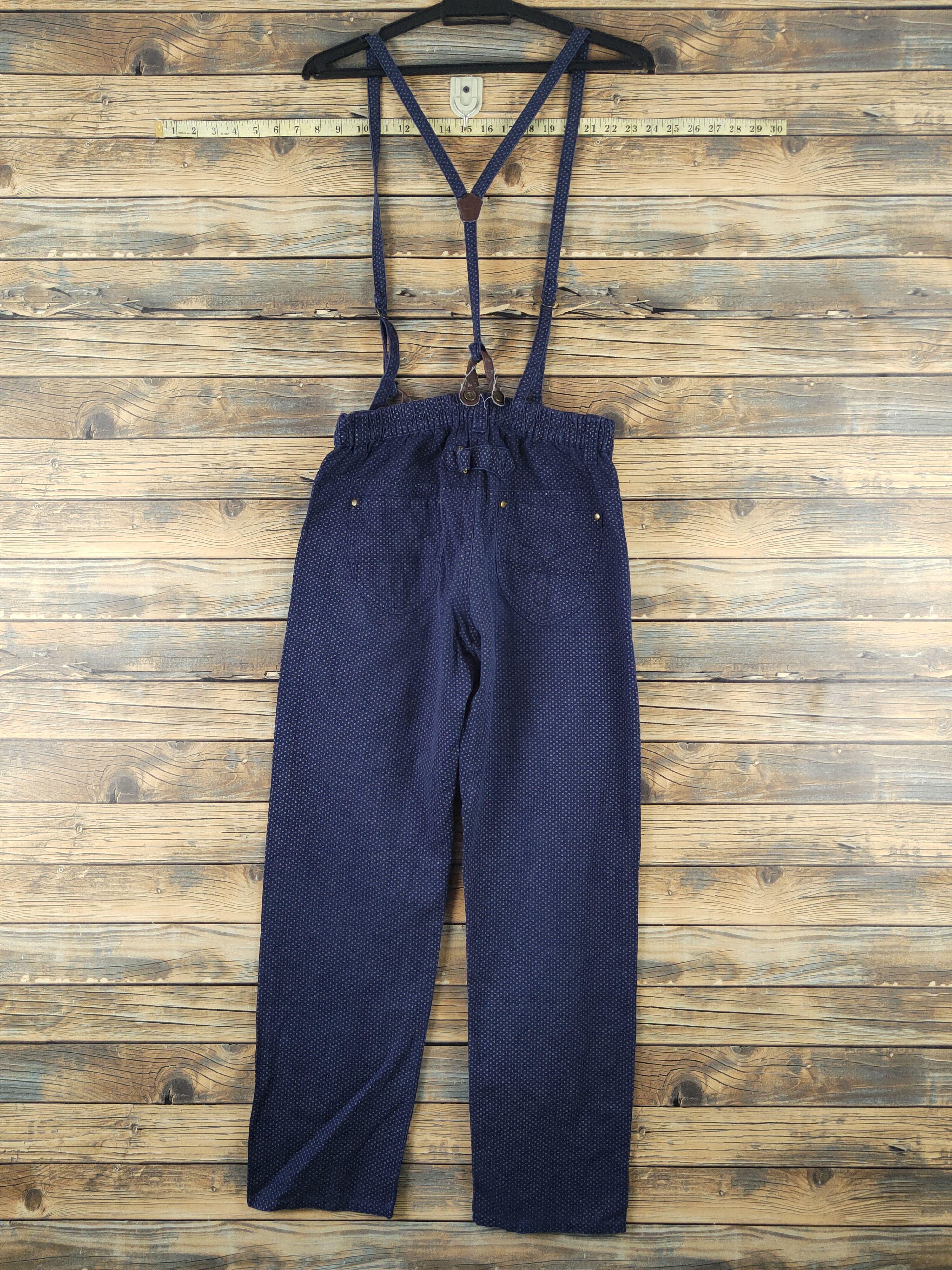 Japanese Brand × Vintage DL Japanese Brand Navy Suspender Pants #1112 Size 28" / US 6 / IT 42 - 10 Thumbnail