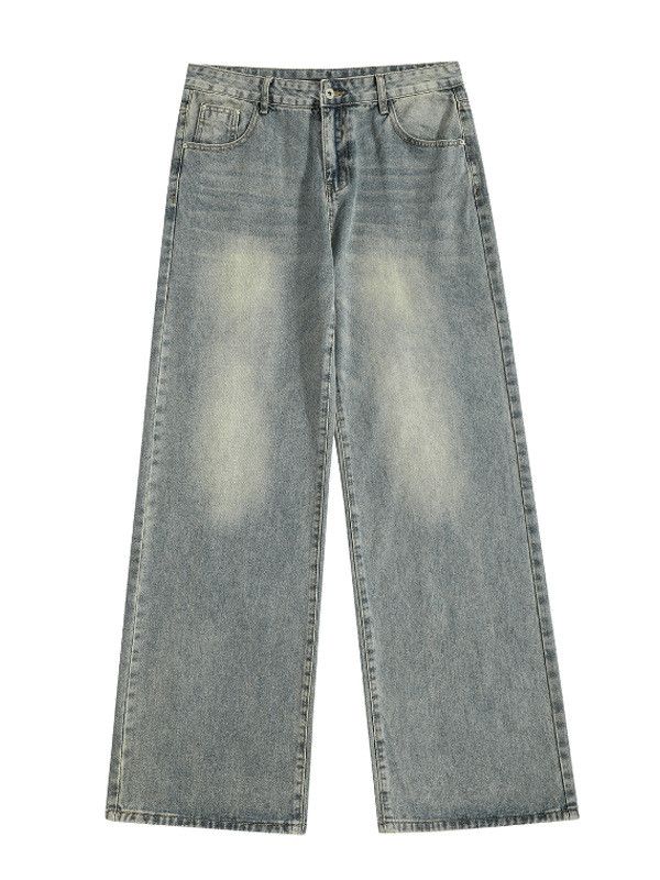 Vintage Street men's retro washed distressed straight casual jeans Size US 32 / EU 48 - 5 Thumbnail