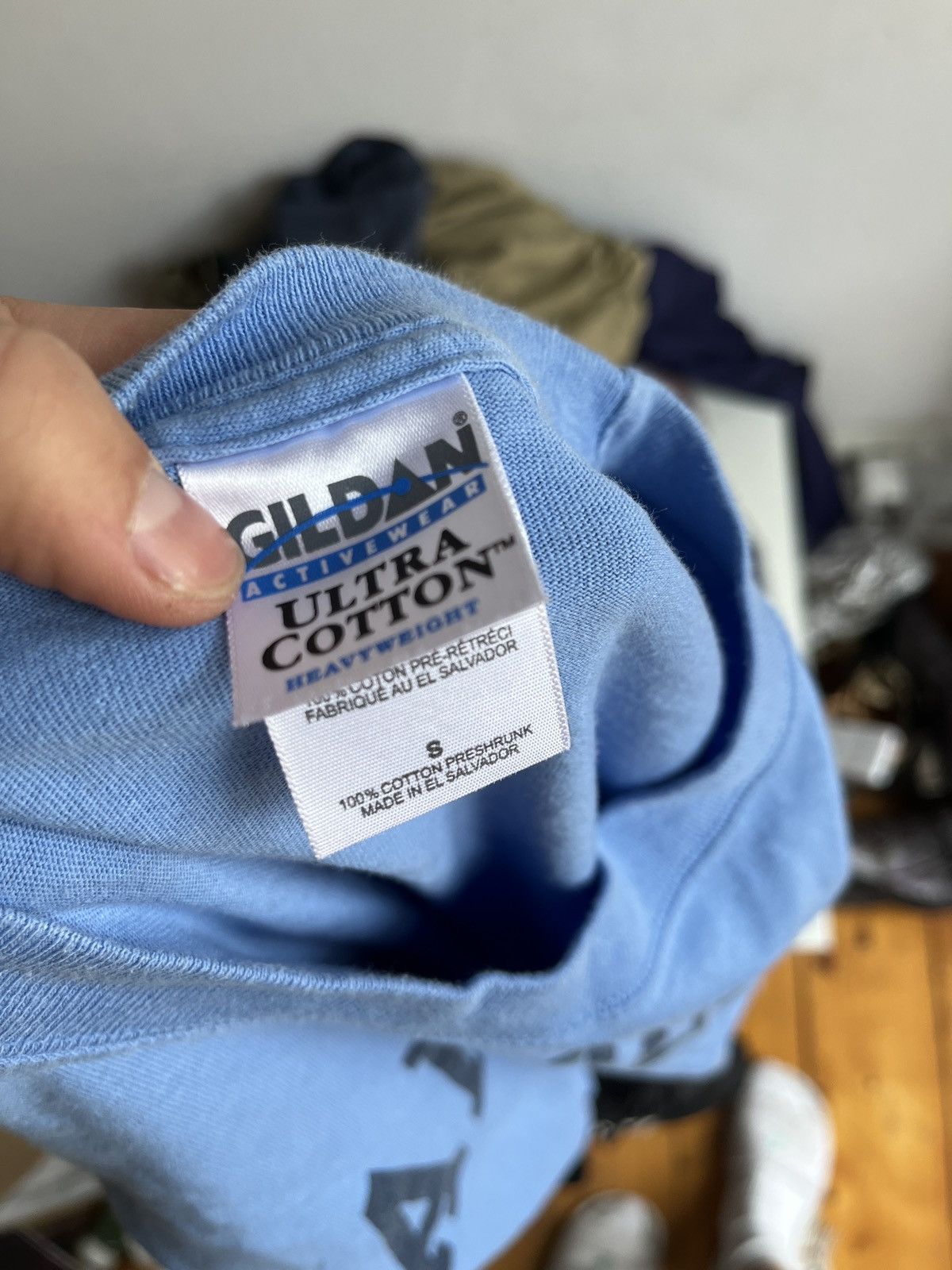 Gildan × Vintage Baby Blue North Caroline Longsleeve logo Size US S / EU 44-46 / 1 - 5 Thumbnail