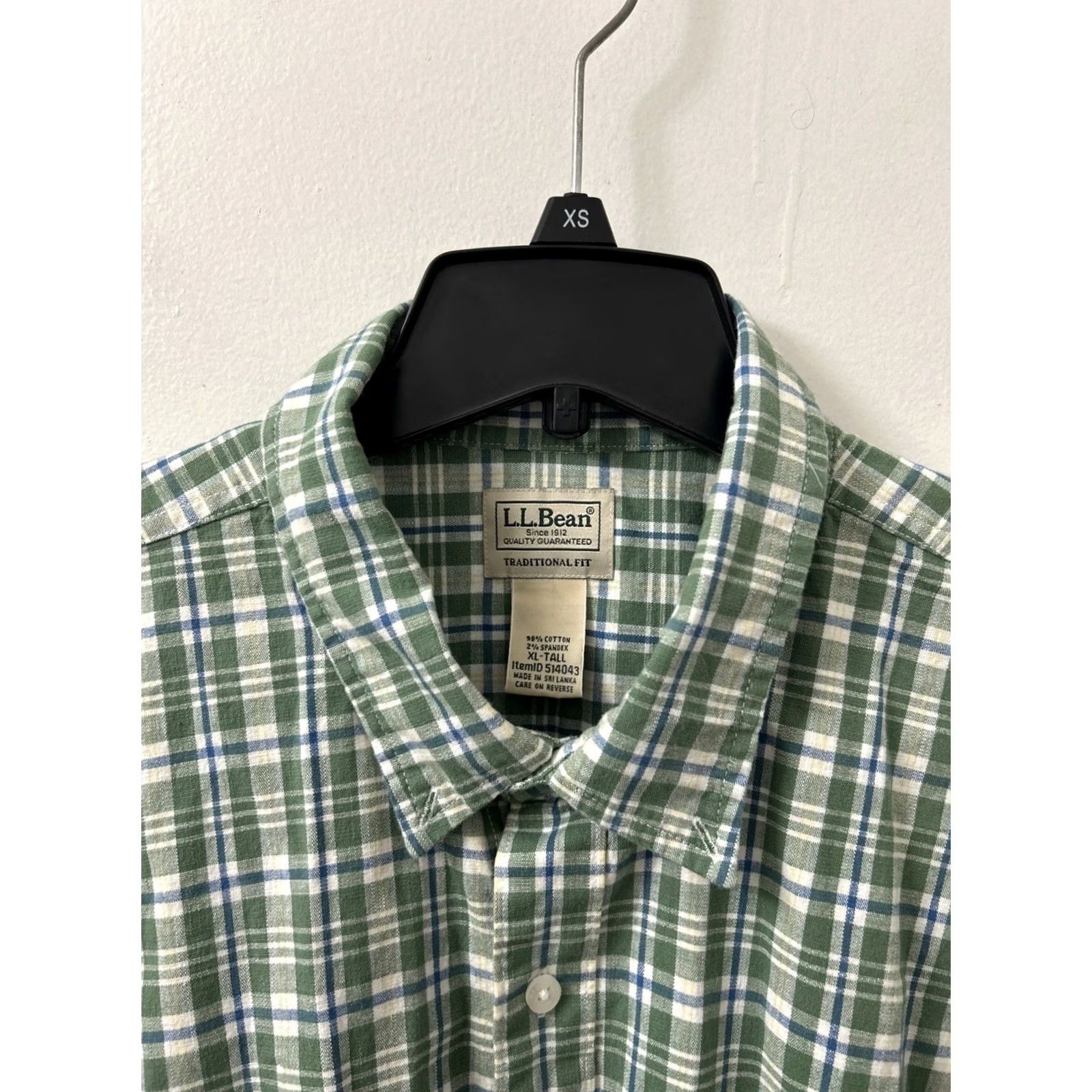 Vintage LL Bean Chambray Shirt Mens XL Green Plaid Oxford Button-Down Comfort Stretch Casual Shirt Women? Size US XL / EU 56 / 4 - 5 Thumbnail