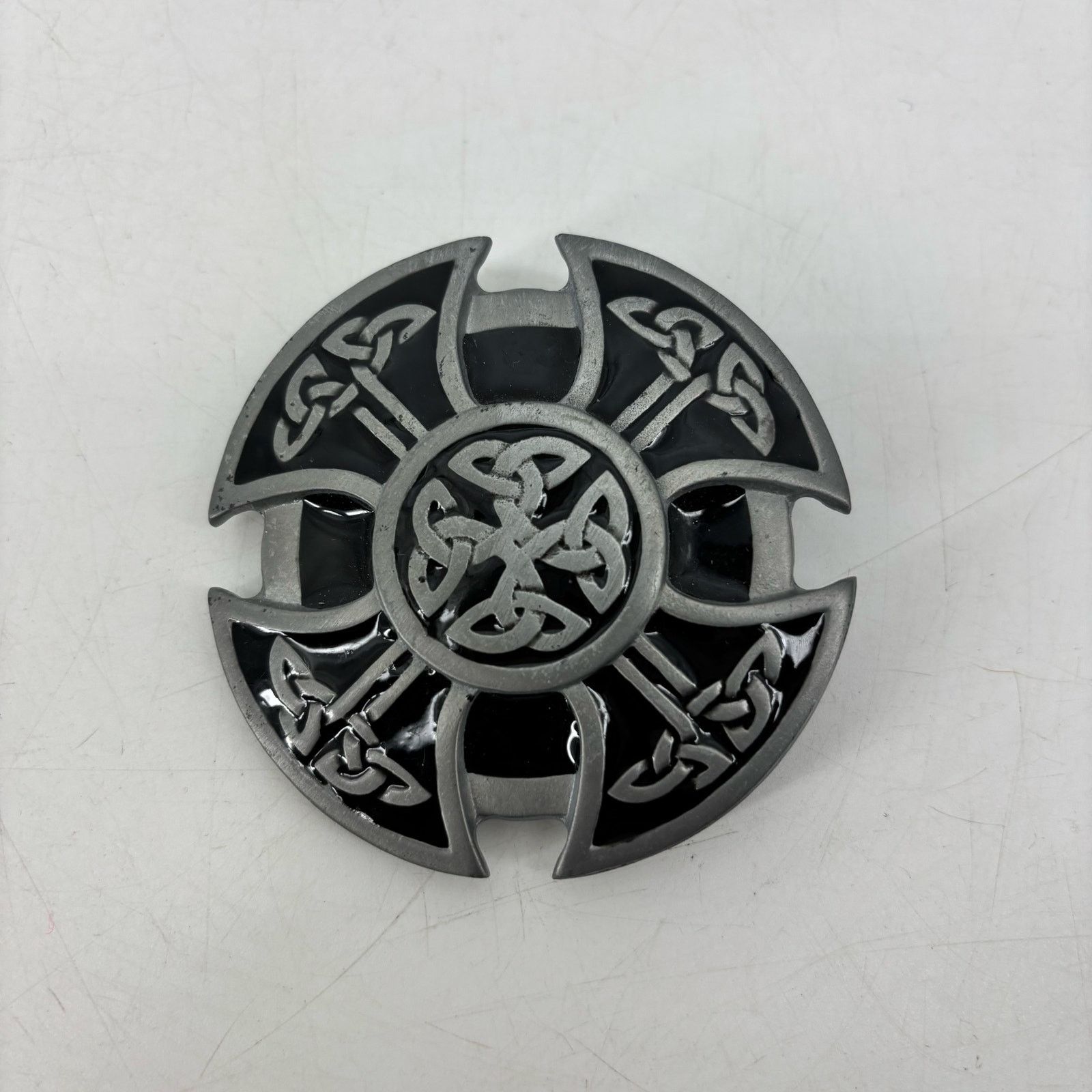 Vintage Classic Celtic Knot Motif Belt Buckle Pewter Vintage Enamel Size ONE SIZE - 8 Thumbnail