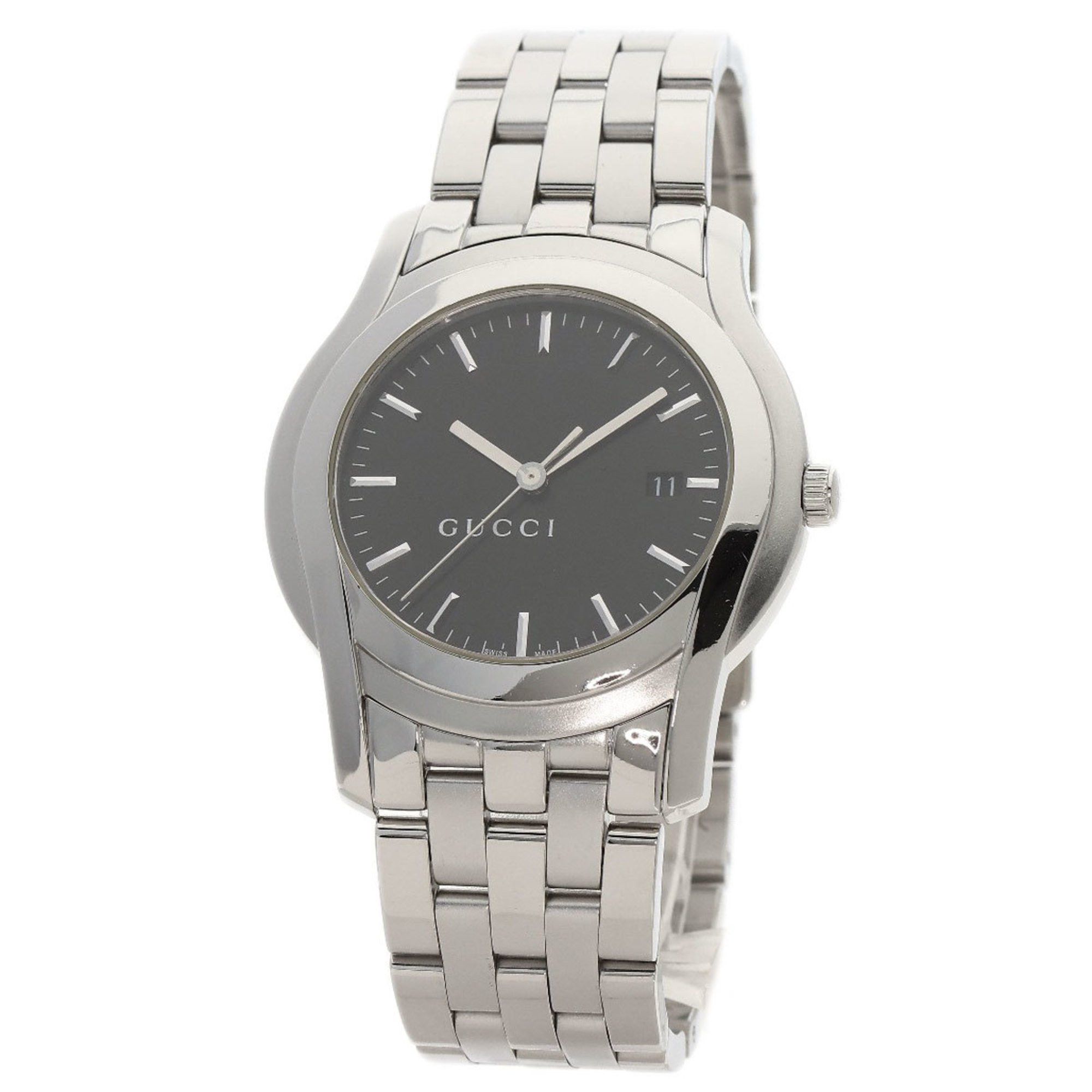 image of Gucci 5500Xl Watch Stainless Steel/ss Men's Gucci in Black