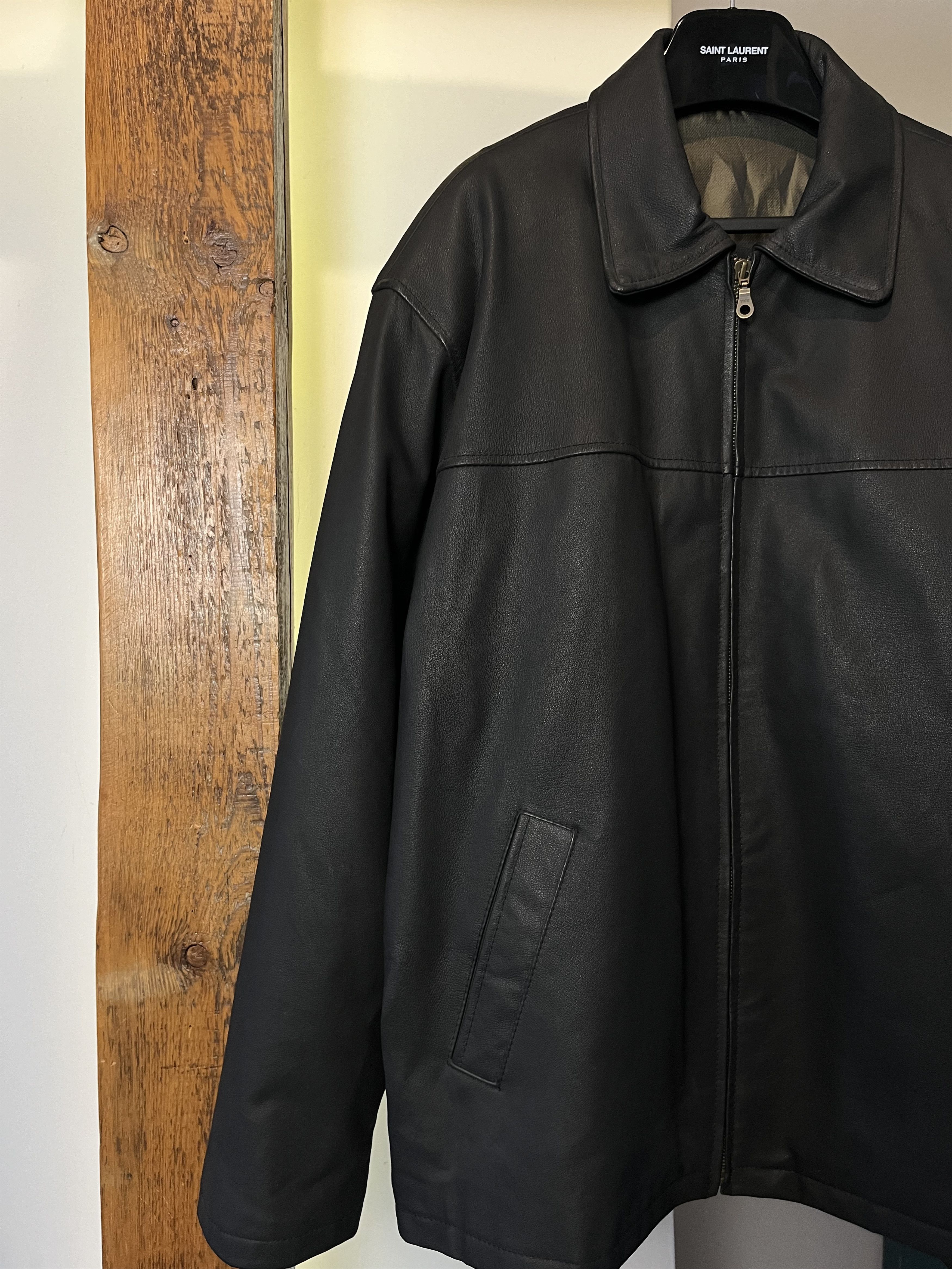 Vintage 90s Real Leather Opium Oversized Jacket Size US L / EU 52-54 / 3 - 4 Thumbnail