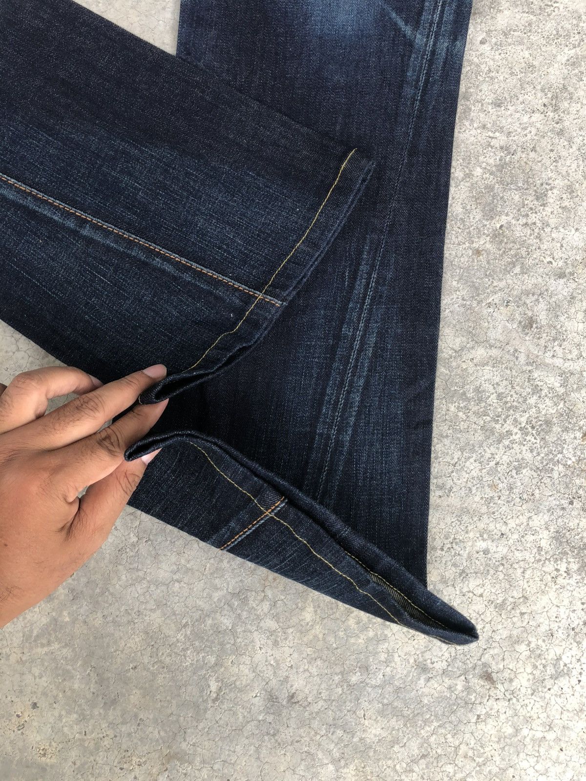 If Six Was Nine Edwin Flared Jeans Bootcut Distressed Back Buckle Size US 33 - 13 Thumbnail