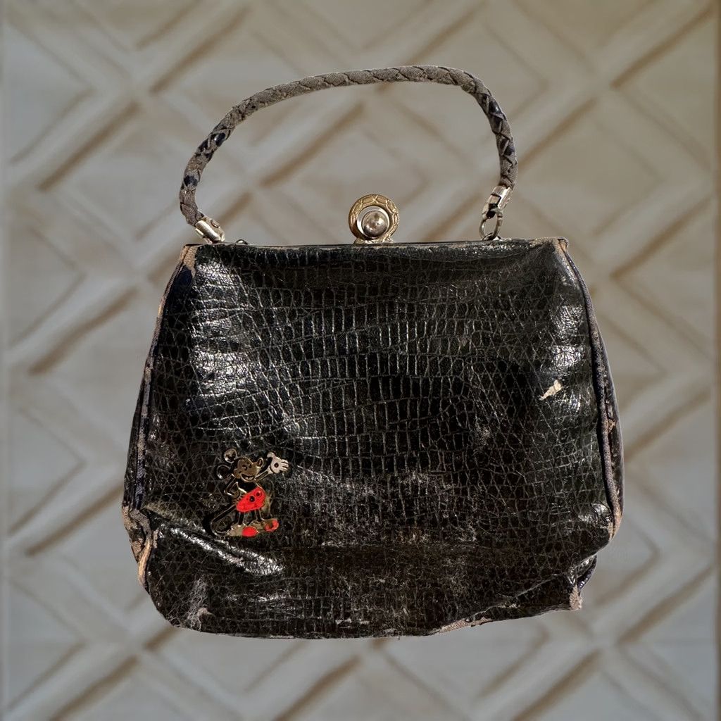 Vintage VINTAGE Micky Mouse Coin Purse Wallet Closing Clasp Extremely Old AS IS Black Women Size ONE SIZE - 1 Thumbnail