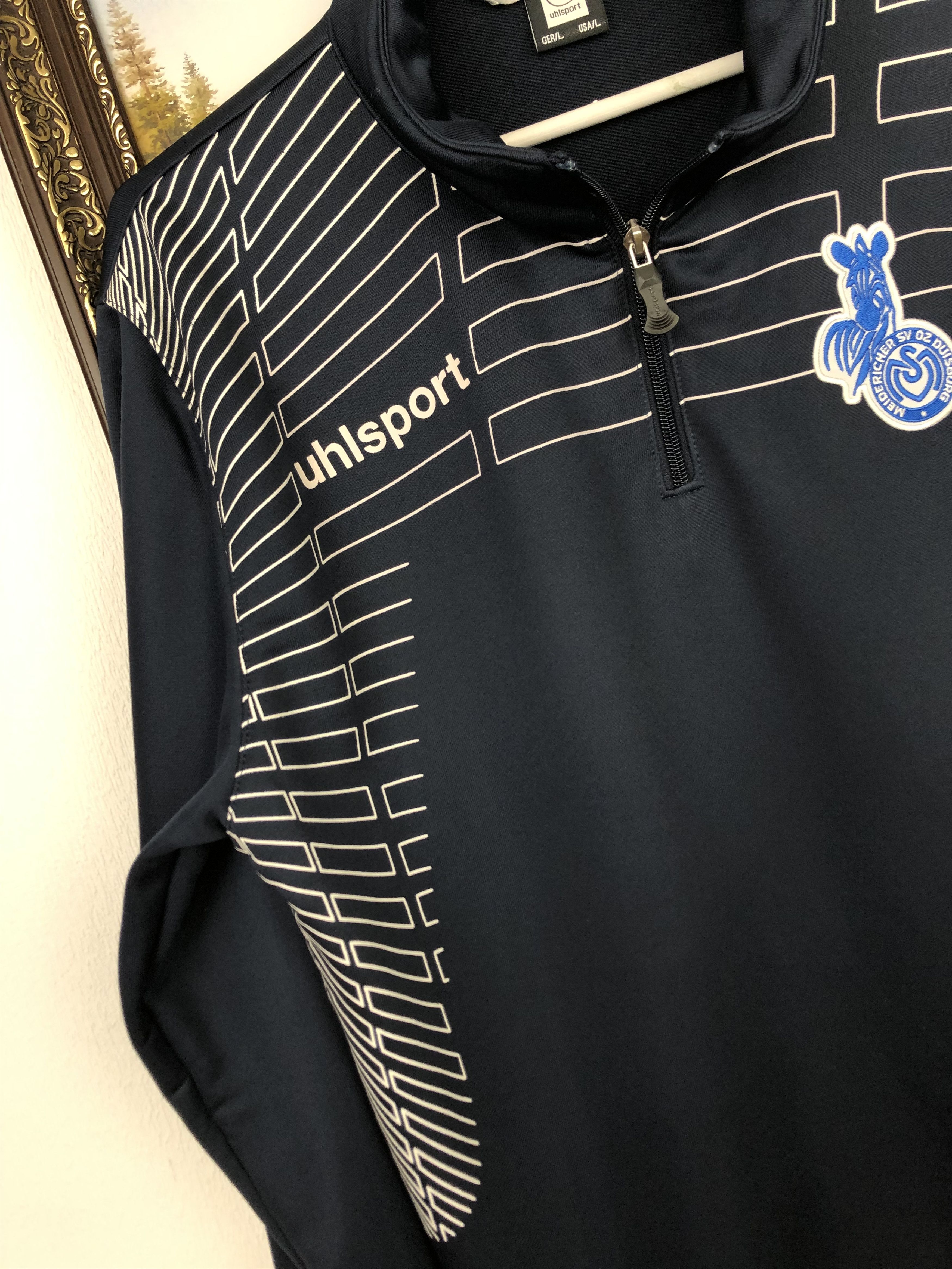 Vintage Vintage MSV Duisburg Football Jacket Soccer Sweatshirt Size US L / EU 52-54 / 3 - 4 Thumbnail