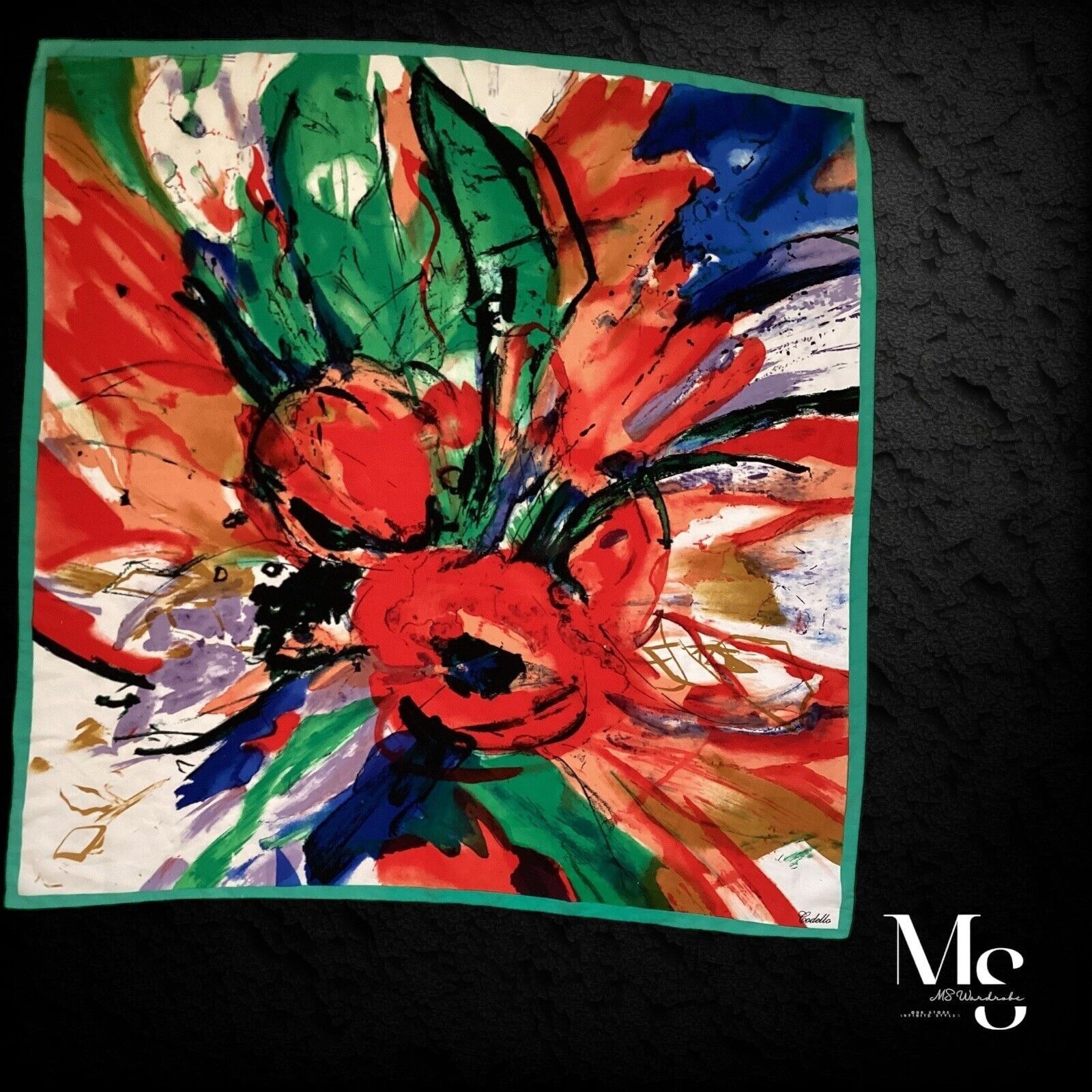Other CODELLO Multicolor Art Print Silk Scarf 35.5" - 34.5´´ EX CO Size ONE SIZE - 2 Thumbnail