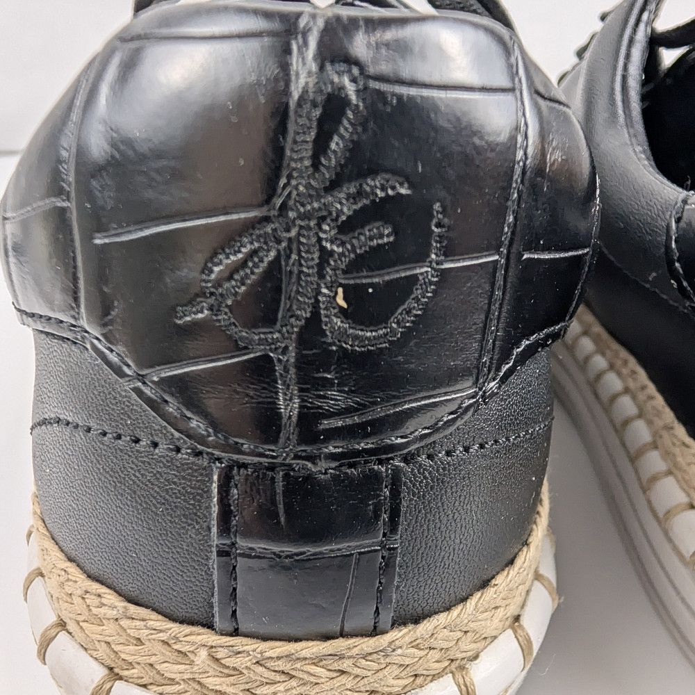 Sam Edelman Sam Edelman Black Faux Leather Espadrille Platform Sneakers Size US 8 / IT 38 - 4 Thumbnail