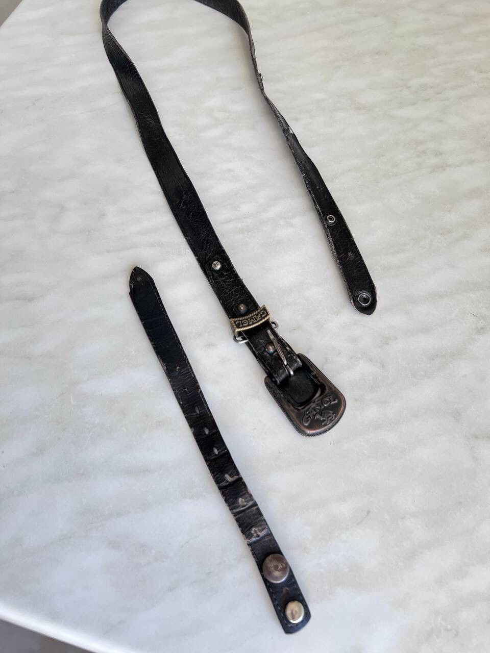 Vintage 90s Camel Vintage Leather Belt Y2K Avant-garde Belt USA Size ONE SIZE - 10 Thumbnail