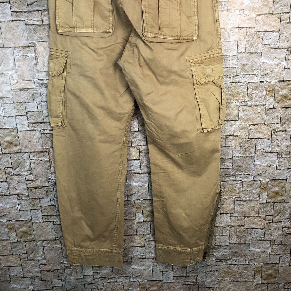 Japanese Brand DL Purple & Yellow Brown Cargo Multipocket Pants #A333 Size US 31 - 18 Thumbnail