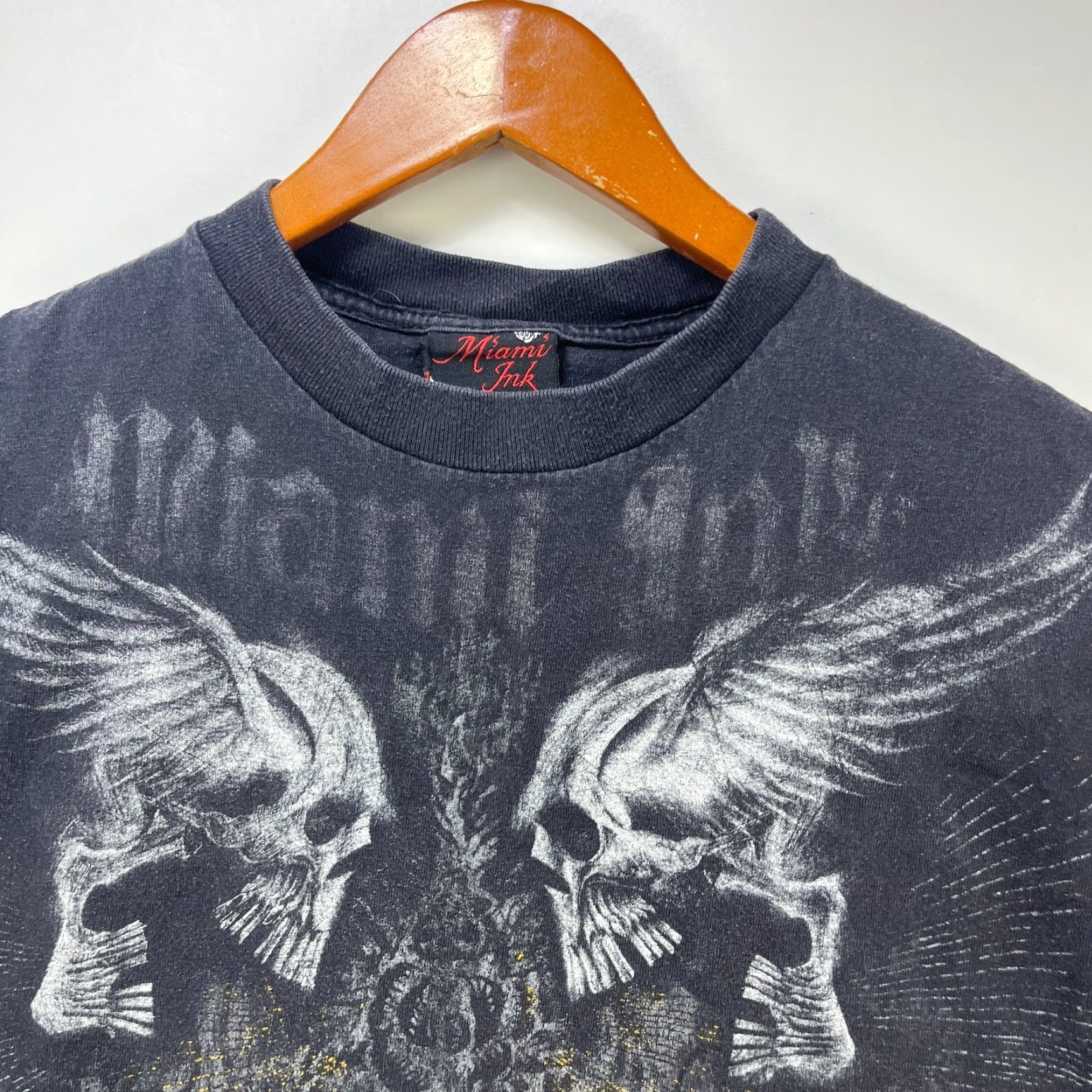 Vintage VINTAGE Miami Ink T-Shirt Skull Graphic Print Short Sleeve Crew Neck Men M Black Cotton 2000s Size US M / EU 48-50 / 2 - 3 Thumbnail