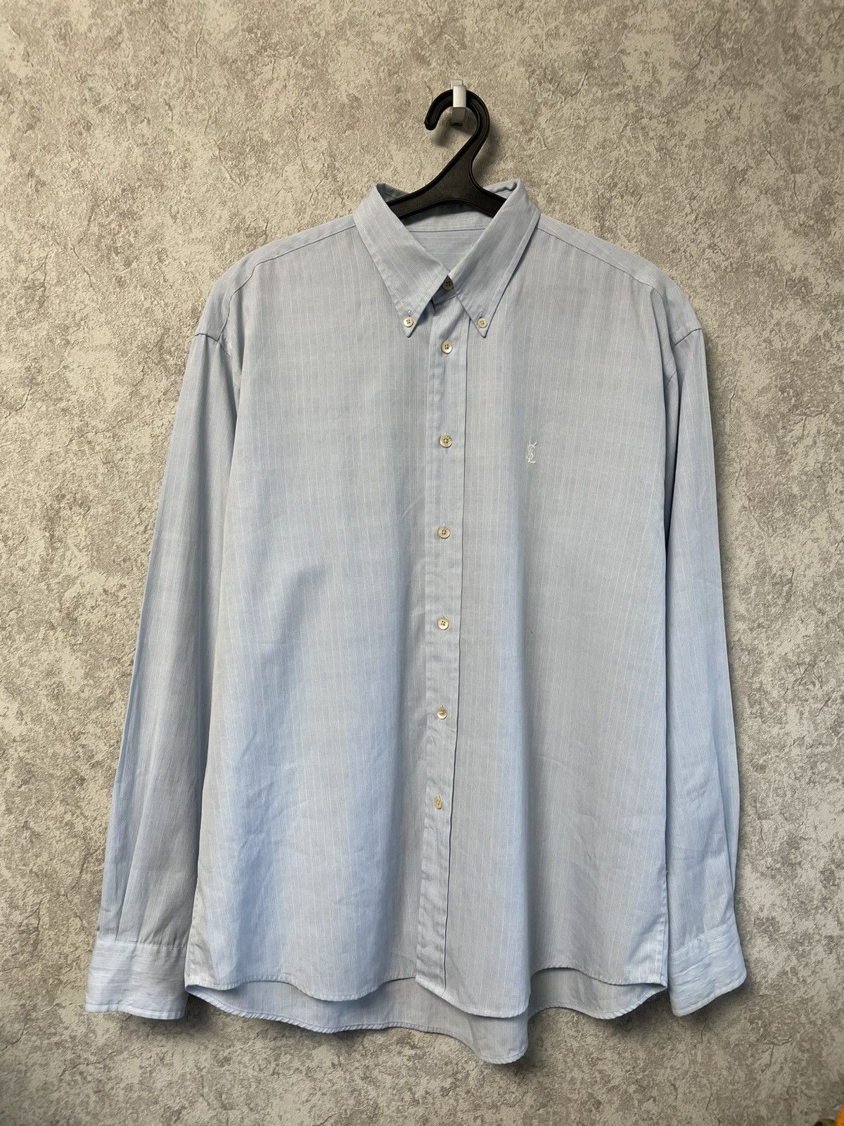 Yves Saint Laurent Vintage YSL Yves Saint Laurent Checkered Long Sleeve Shirt Size US L / EU 52-54 / 3 - 1 Thumbnail