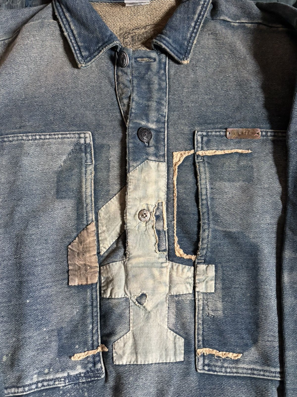 Kapital KAPITAL BORO patchwork damage weathering Indigo sweat shirt Size US M / EU 48-50 / 2 - 4 Thumbnail