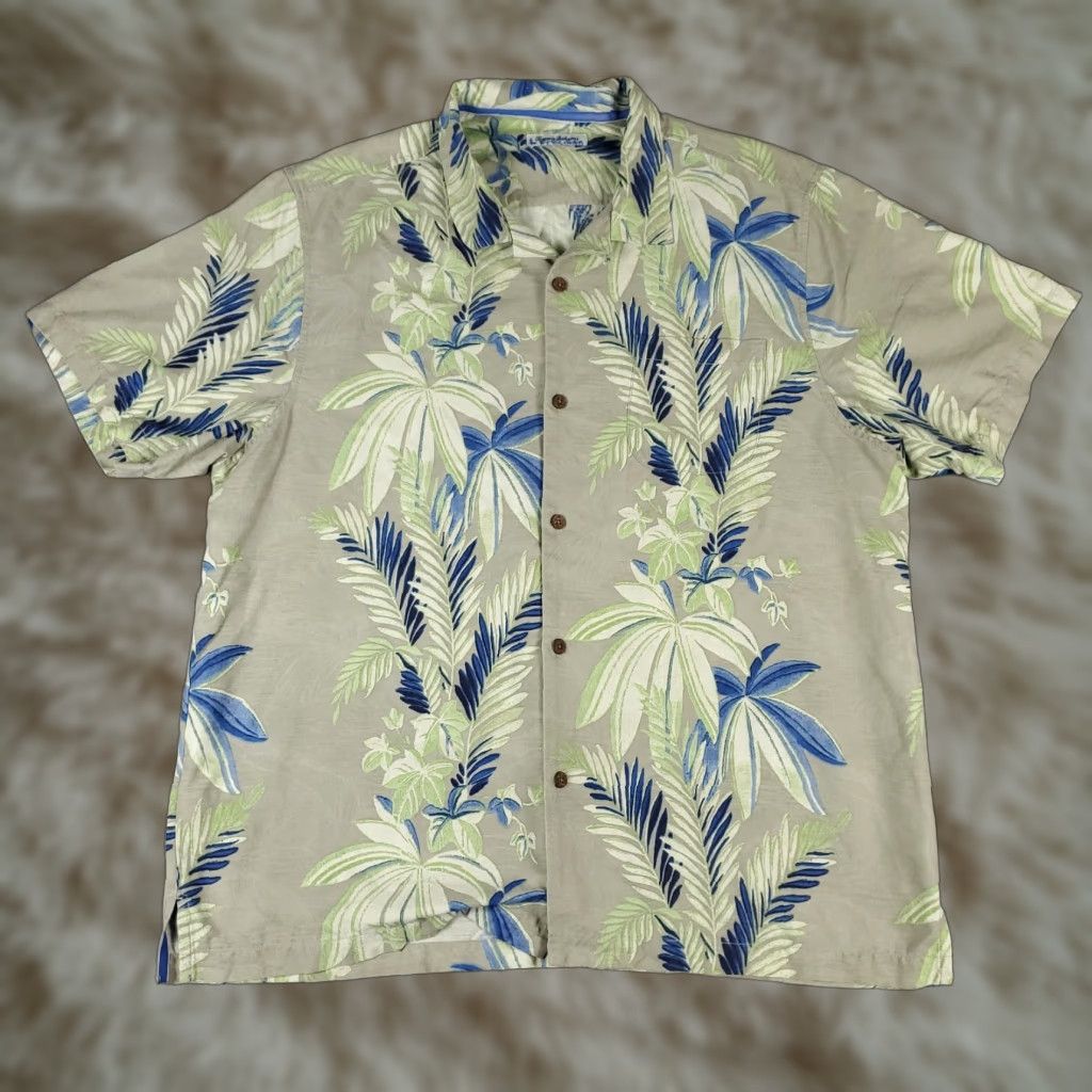 Tommy Bahama Tommy Bahama Shirt Mens 2XL Blue Green Silk Hawaiian Button Up Short Sleeve Size US XXL / EU 58 / 5 - 1 Thumbnail