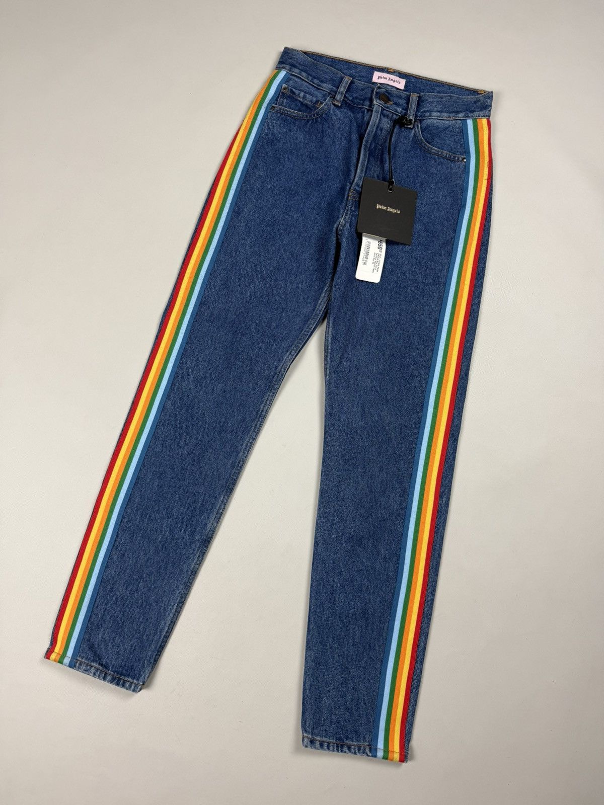 Palm Angels BNWT! Palm Angels Ladies Denim Rainbow Medium Wash Jeans Size 26" / US 2 / IT 38 - 4 Thumbnail