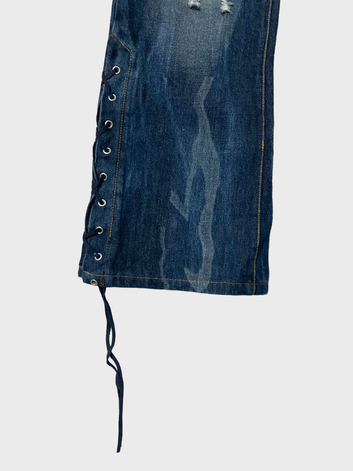 If Six Was Nine Flared Sho Bernings Lace Distressed Style Denim Size US 31 - 9 Thumbnail