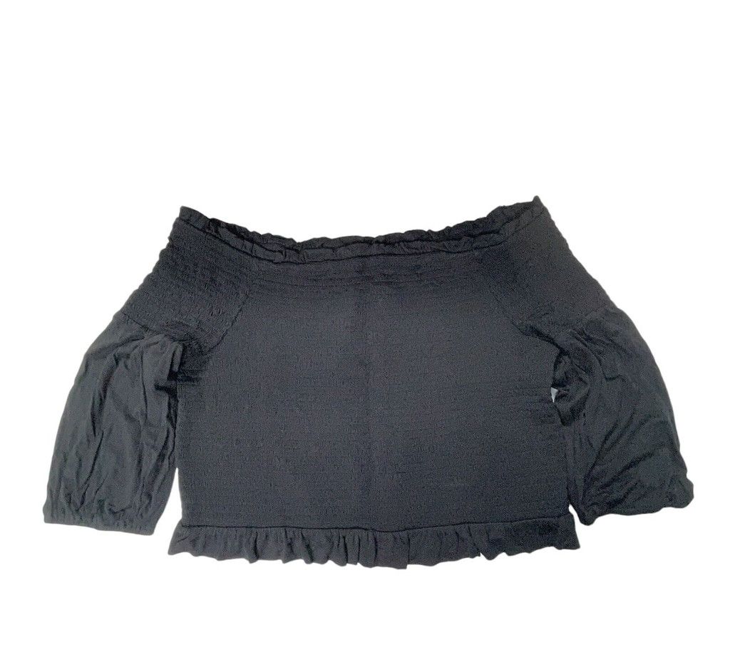 Loft Loft Beach Black Off The Shoulder Top L Coastal Whimsigoth Size L / US 10 / IT 46 - 2 Thumbnail