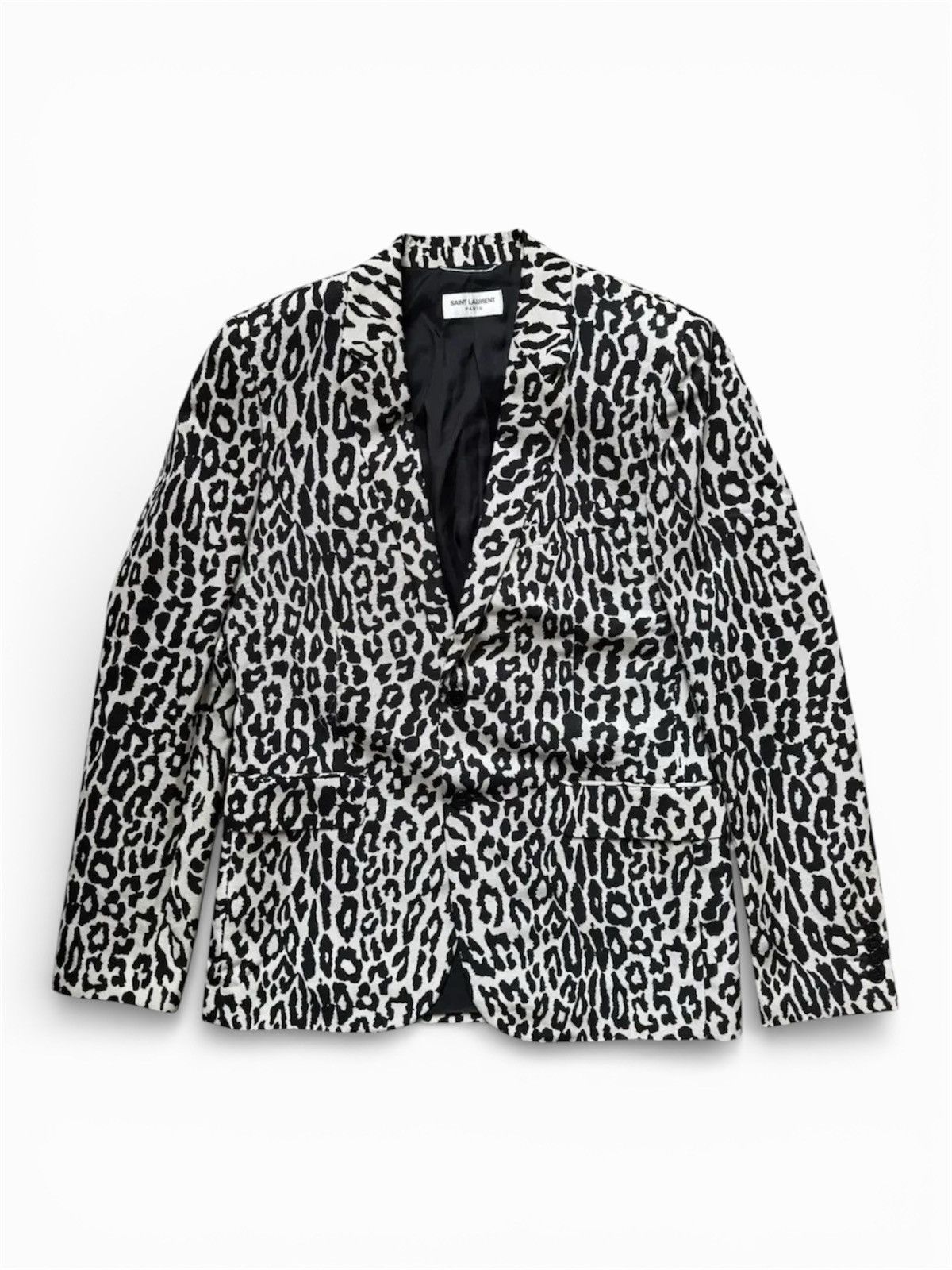 Saint Laurent Paris S/S15 Babycat Leopard Blazer Jacket x Hedi Slimane Size US M / EU 48-50 / 2 - 1 Thumbnail