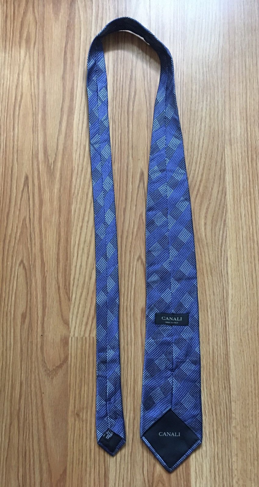 Canali × Designer CANALI Blue Designer Silk Italy Mens Tie Size ONE SIZE - 8 Thumbnail