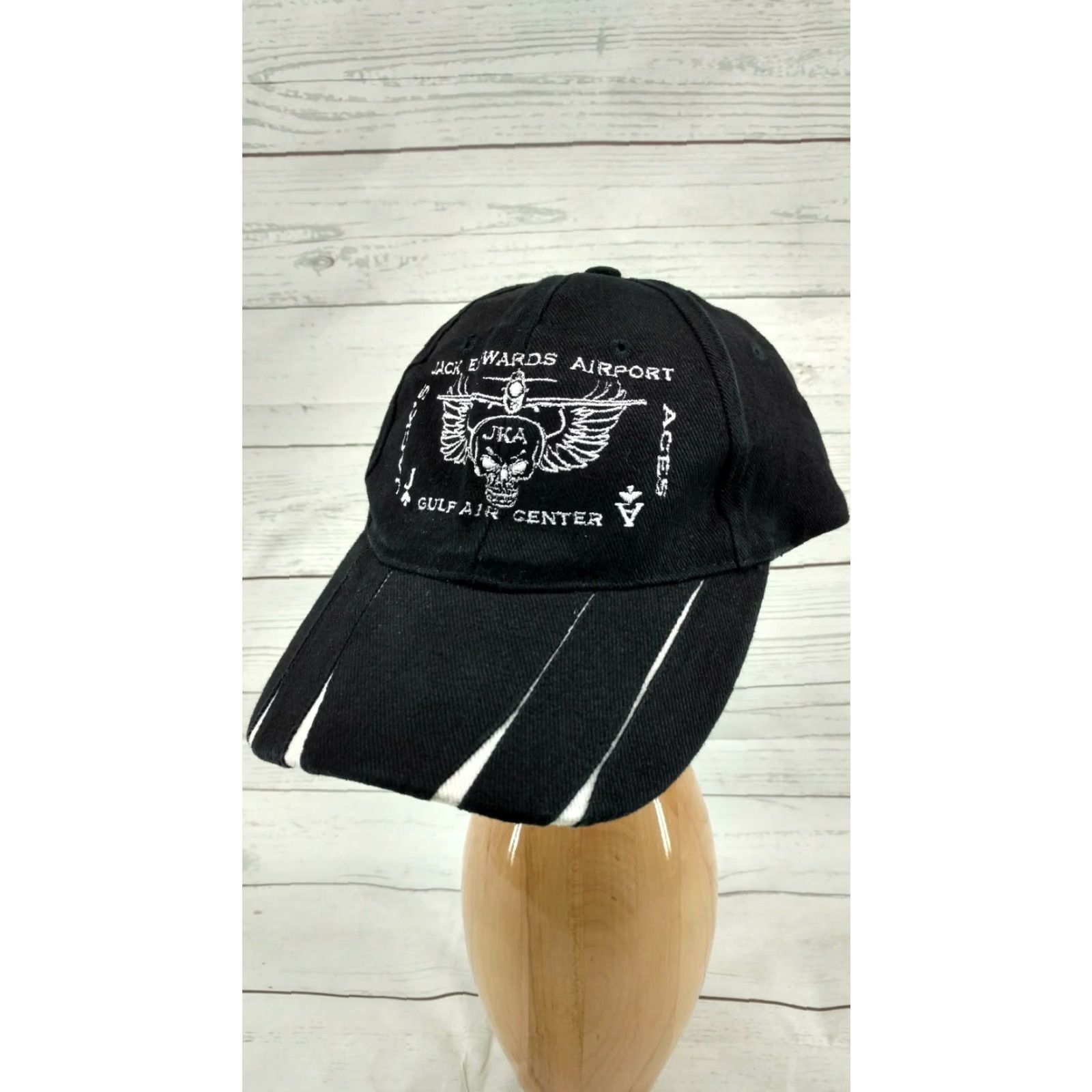 Vintage Jack Edwards Airport Gulf Air Center Black Hat Size ONE SIZE - 2 Thumbnail