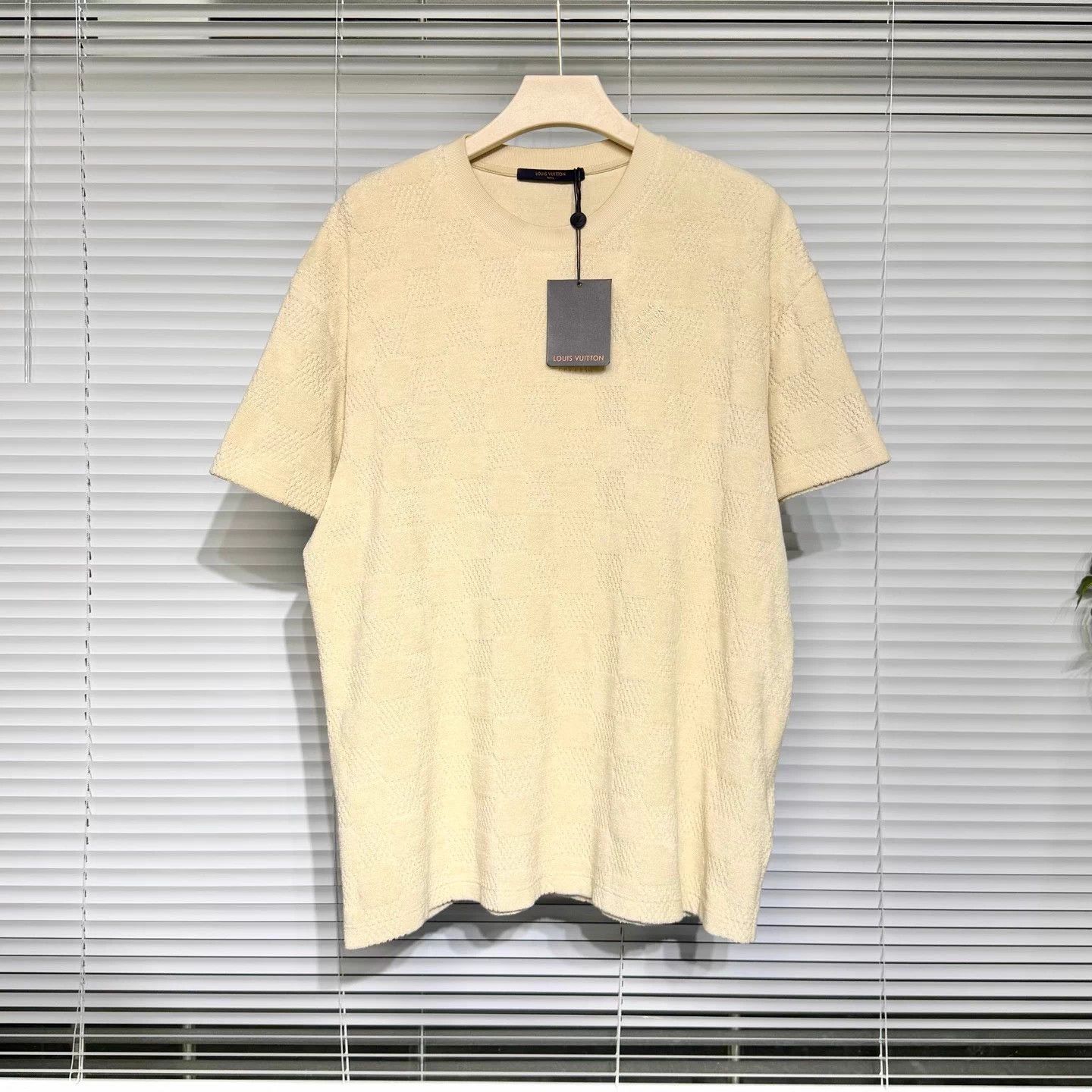 Louis Vuitton LV Beige Check Terry Logo Ribbed Collar Tee XXL Near New Size US XXL / EU 58 / 5 - 1 Thumbnail