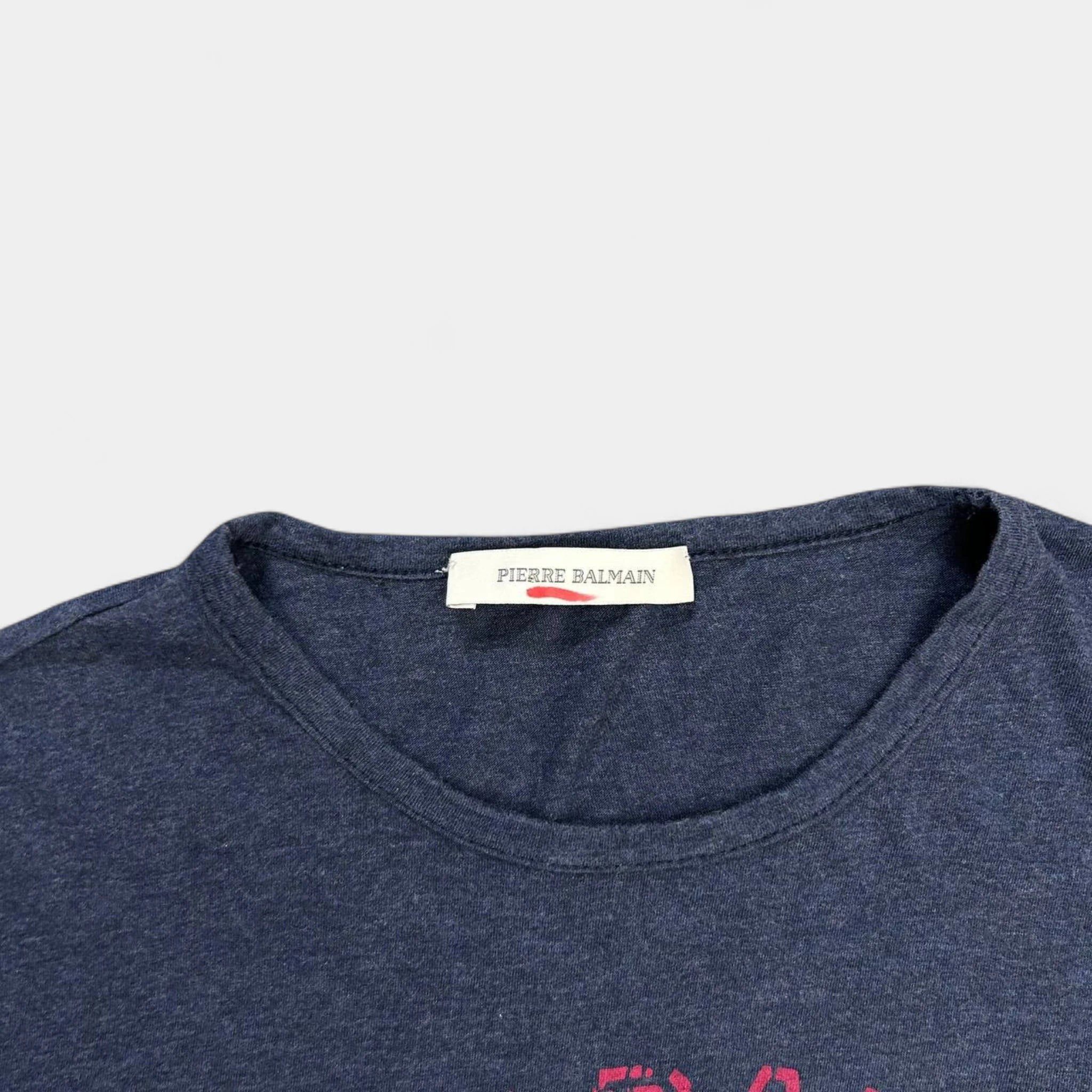 Balmain Balmain Graphic Navy Blue T-Shirt Size US L / EU 52-54 / 3 - 3 Thumbnail