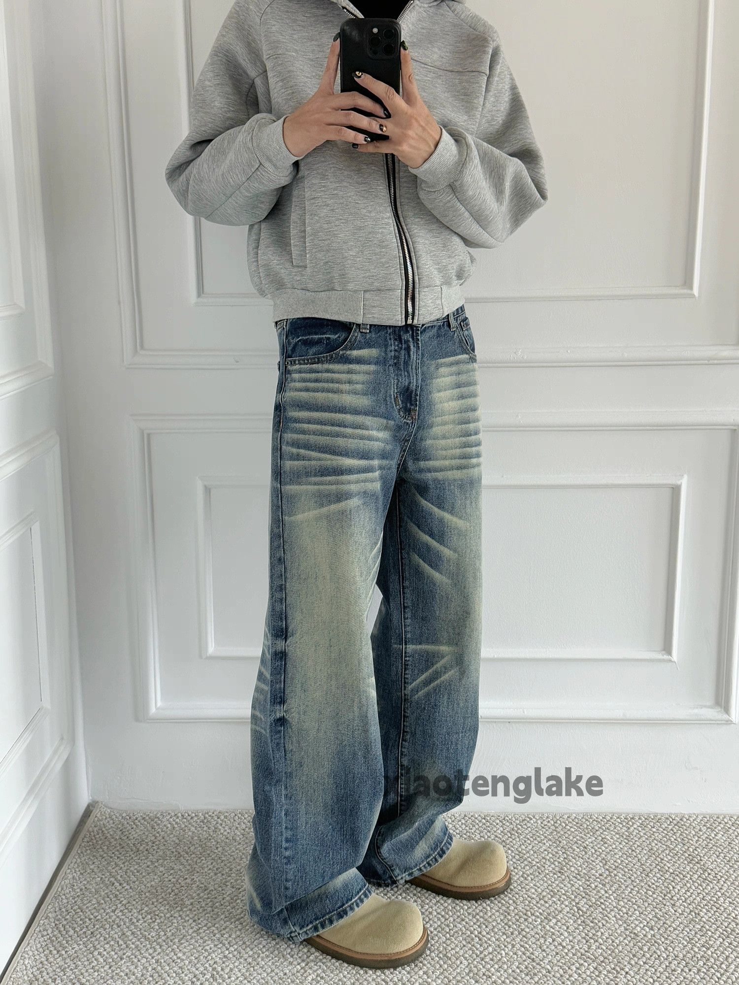 Jean xtl vintage washed faded cleanfit loose baggy jeans Size US 30 / EU 46 - 2 Thumbnail