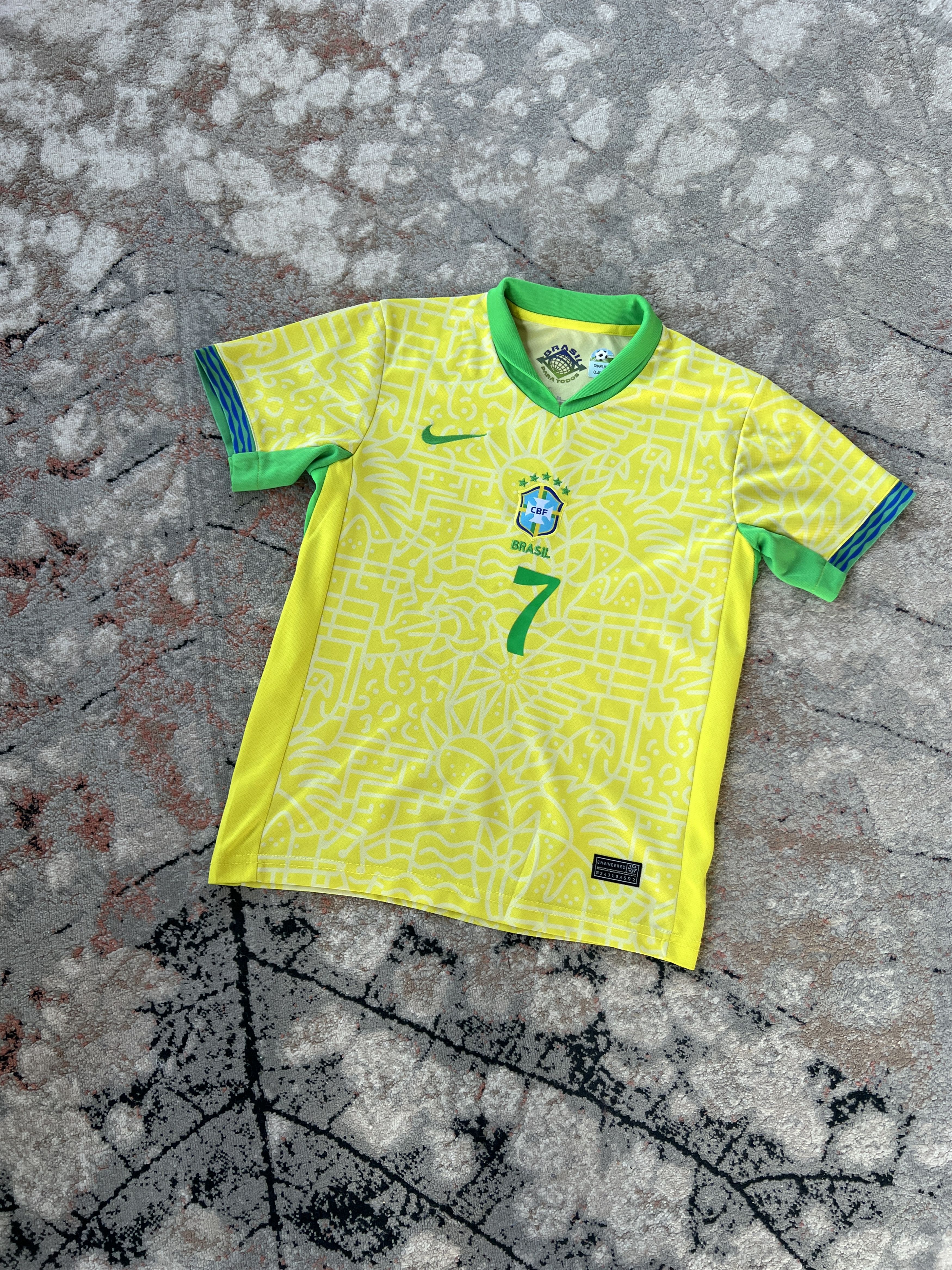 Nike Nike Brasil Vini Jr. 7 Junior Jersey Size US XXS / EU 40 - 1 Thumbnail