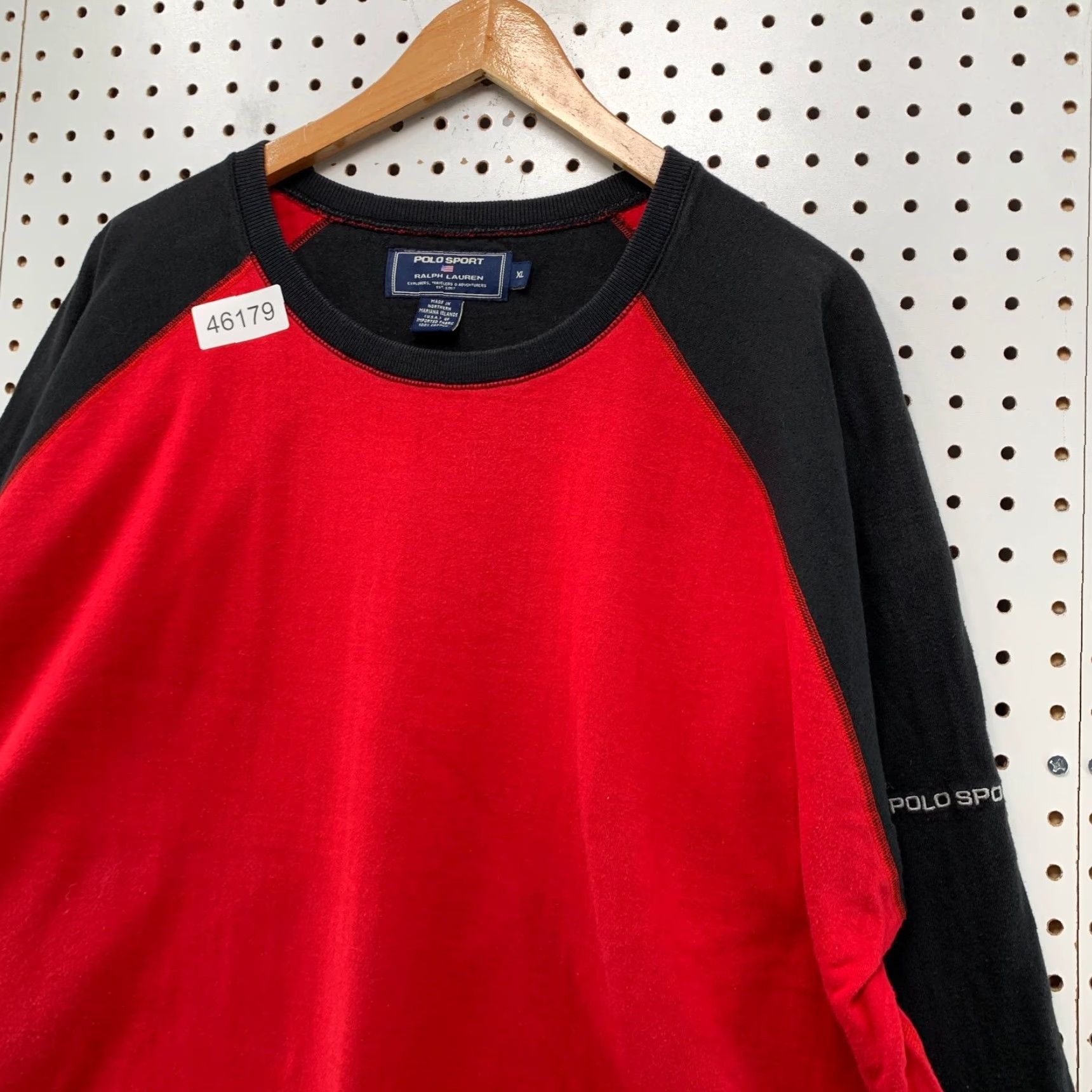 Vintage VINTAGE Polo Sport Sweatshirt Mens XL Red Black Double Face Lined Made USA Size US XL / EU 56 / 4 - 7 Thumbnail