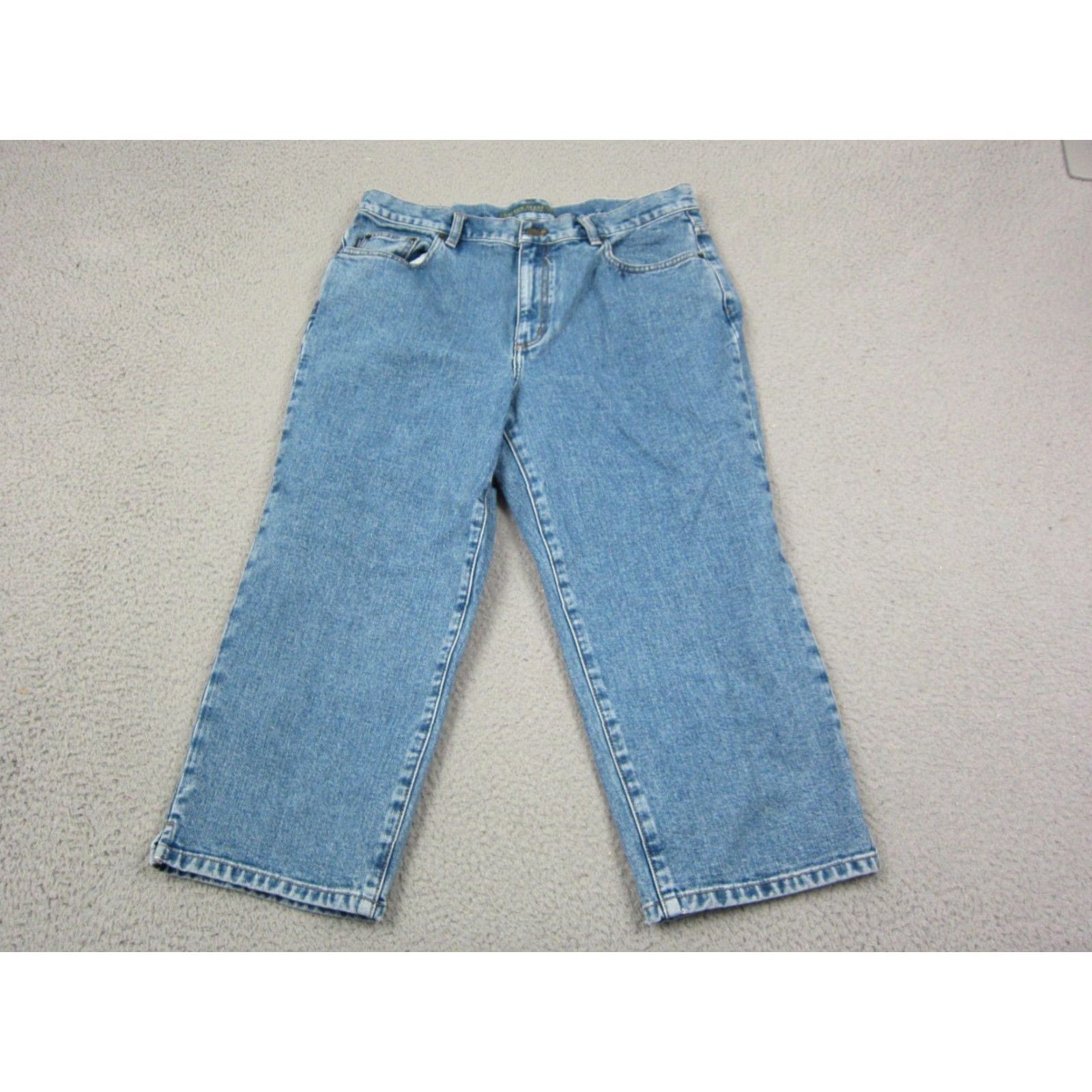 Denime VINTAGE Lauren Jeans Co. Jeans Womens 12 Blue Denim Cropped Capri 90s City Size 34" / US 12 / IT 48 - 2 Thumbnail