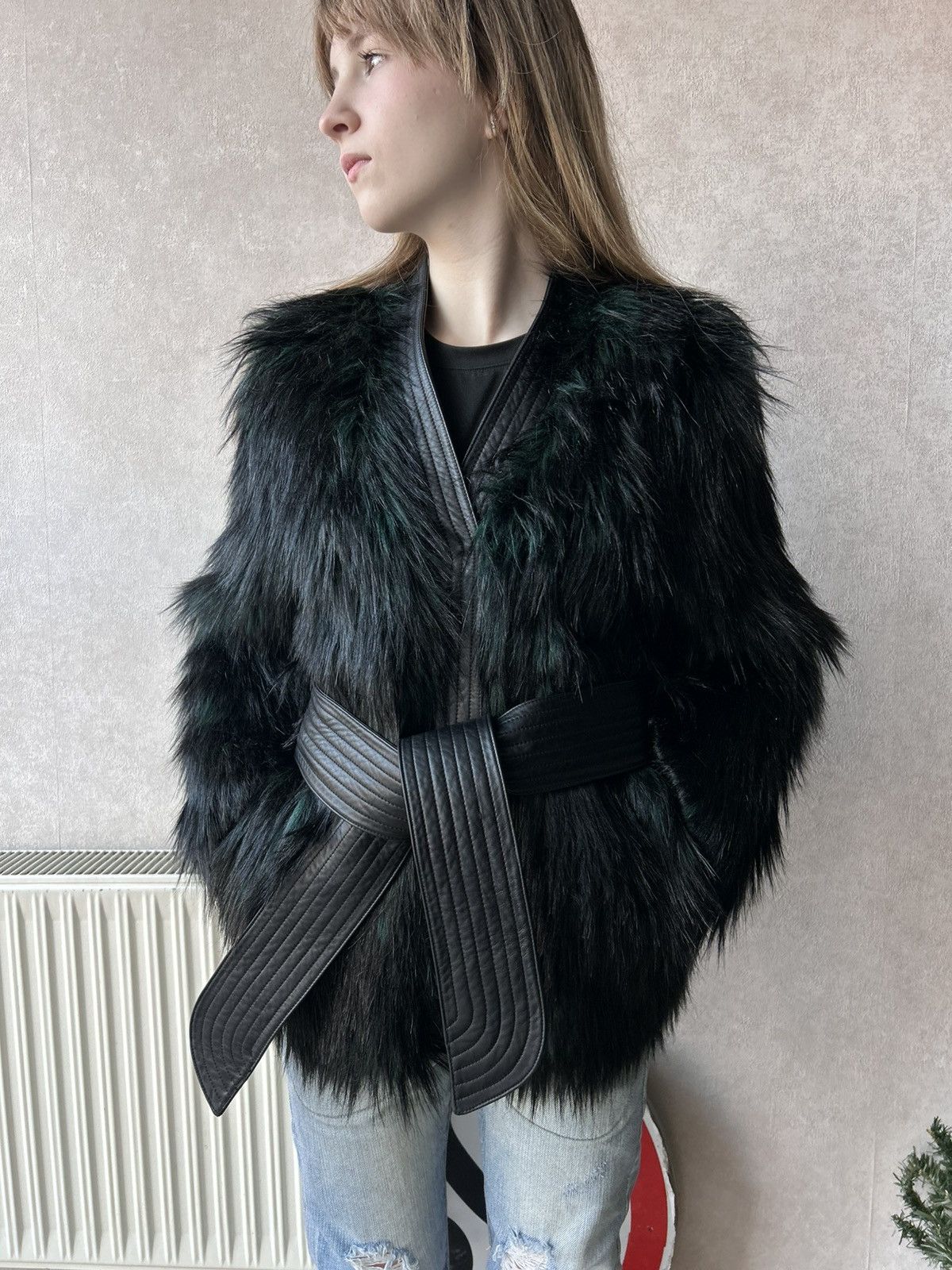 Balmain Balmain x HM Faux Fur Belted Jacket Size XS / US 0-2 / IT 36-38 - 2 Thumbnail
