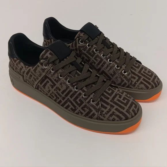 Balmain Balmain Monogram B-Court Low Top Sneakers - EU44/US11 Size US 11 / EU 44 - 2 Thumbnail