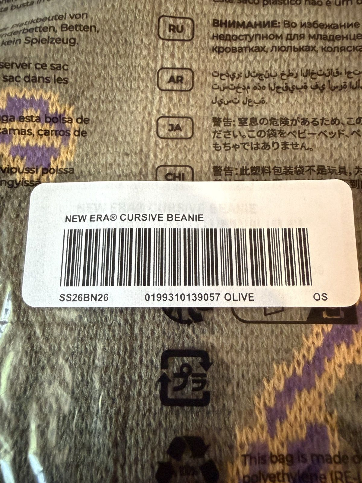 New Era × Supreme Supreme New Era Cursive Beanie Olive (SS26) Size ONE SIZE - 3 Thumbnail