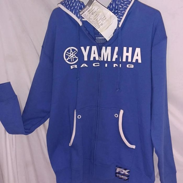 Yamaha FACTORY EFFEX YAMAHA RACING HOODIE Sky Blue ZIP FRONT LG