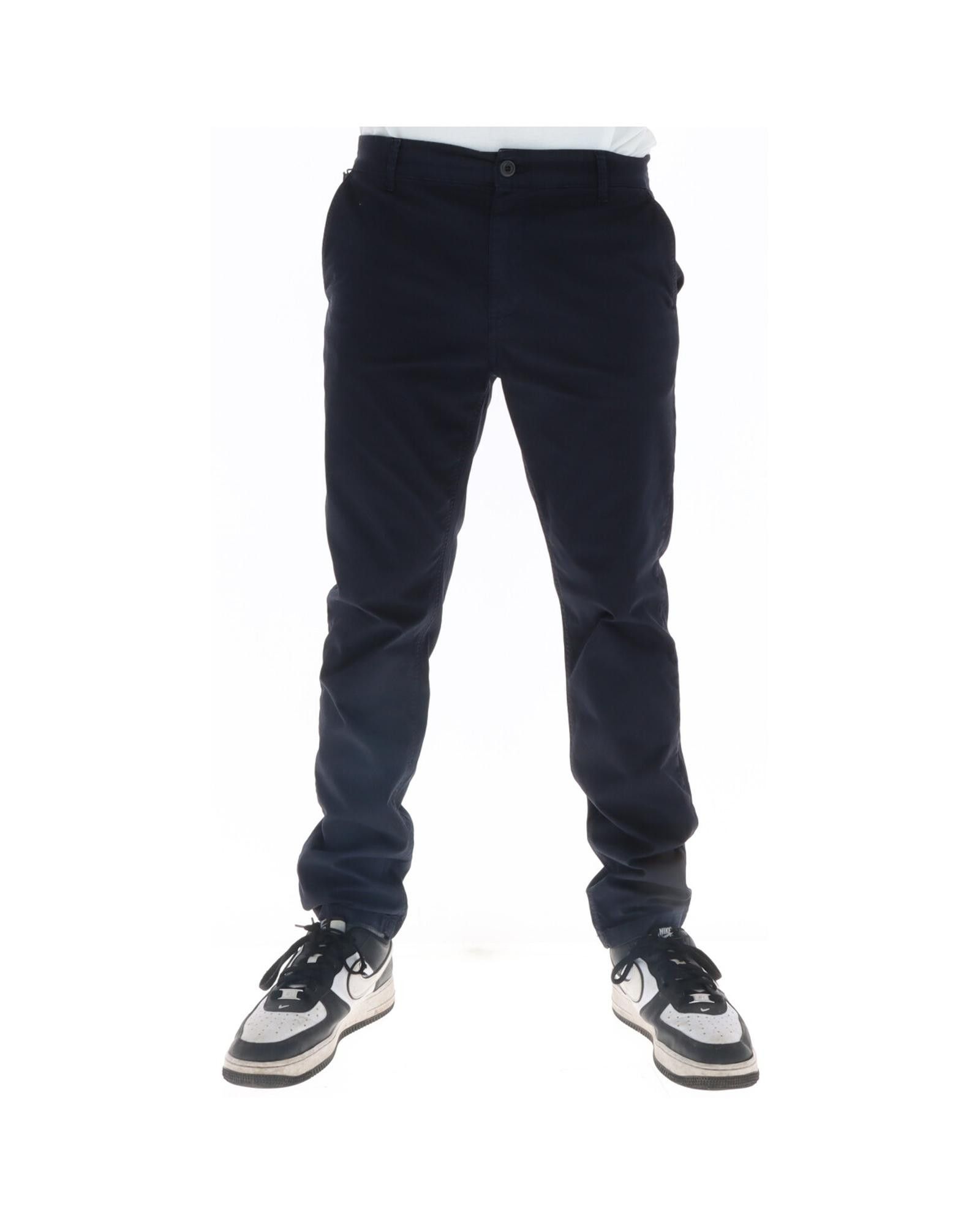 image of Lyle Scott Cotton Trousers With Zip And Button Fastening And Front/back Pockets in Blue (Size 30)