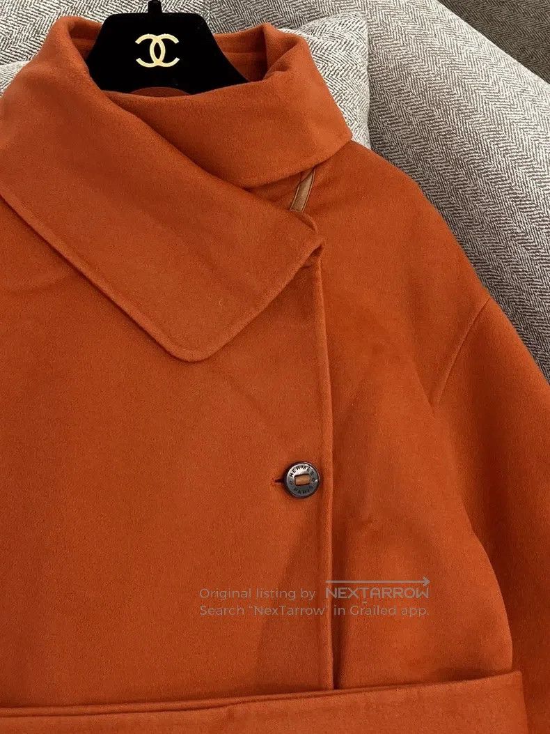 Hermes Hermes Orange Mid-Length Cashmere Overcoat Jacket Size XS / US 0-2 / IT 36-38 - 3 Thumbnail