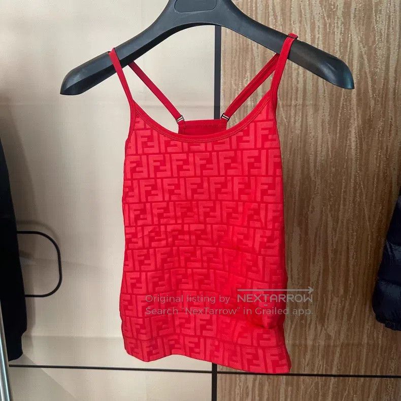 Fendi Fendi Red double F full print strapless vest Size XXS / US 00 / IT 34 - 1 Thumbnail