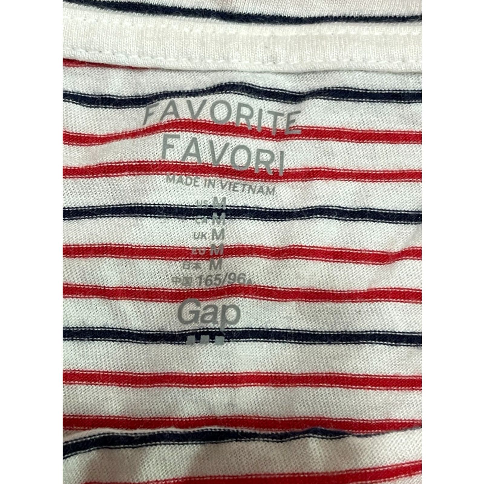 Vintage Favorite Shirt Women's Medium T-Shirt, White Striped 3/4 Sleeve Casual Modern 90s? No, keep to given. Size M / US 6-8 / IT 42-44 - 6 Thumbnail