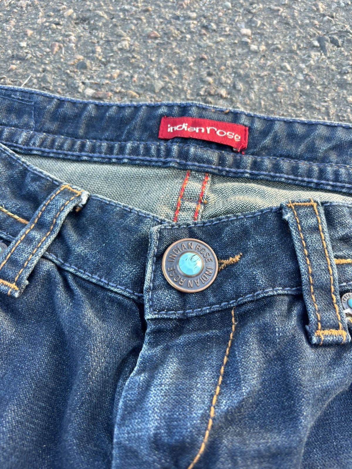 Japanese Brand × Vintage Vintage Y2k INDIAN ROSE Low Rise Jeans Size 34" / US 12 / IT 48 - 6 Thumbnail
