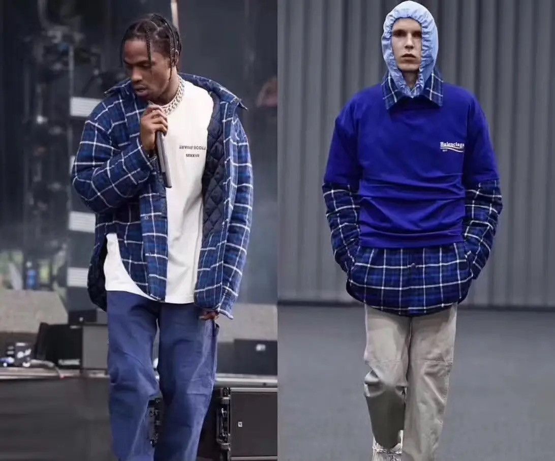 Balenciaga Padded Blue Plaid Overshirt Size US M / EU 48-50 / 2 - 11 Thumbnail