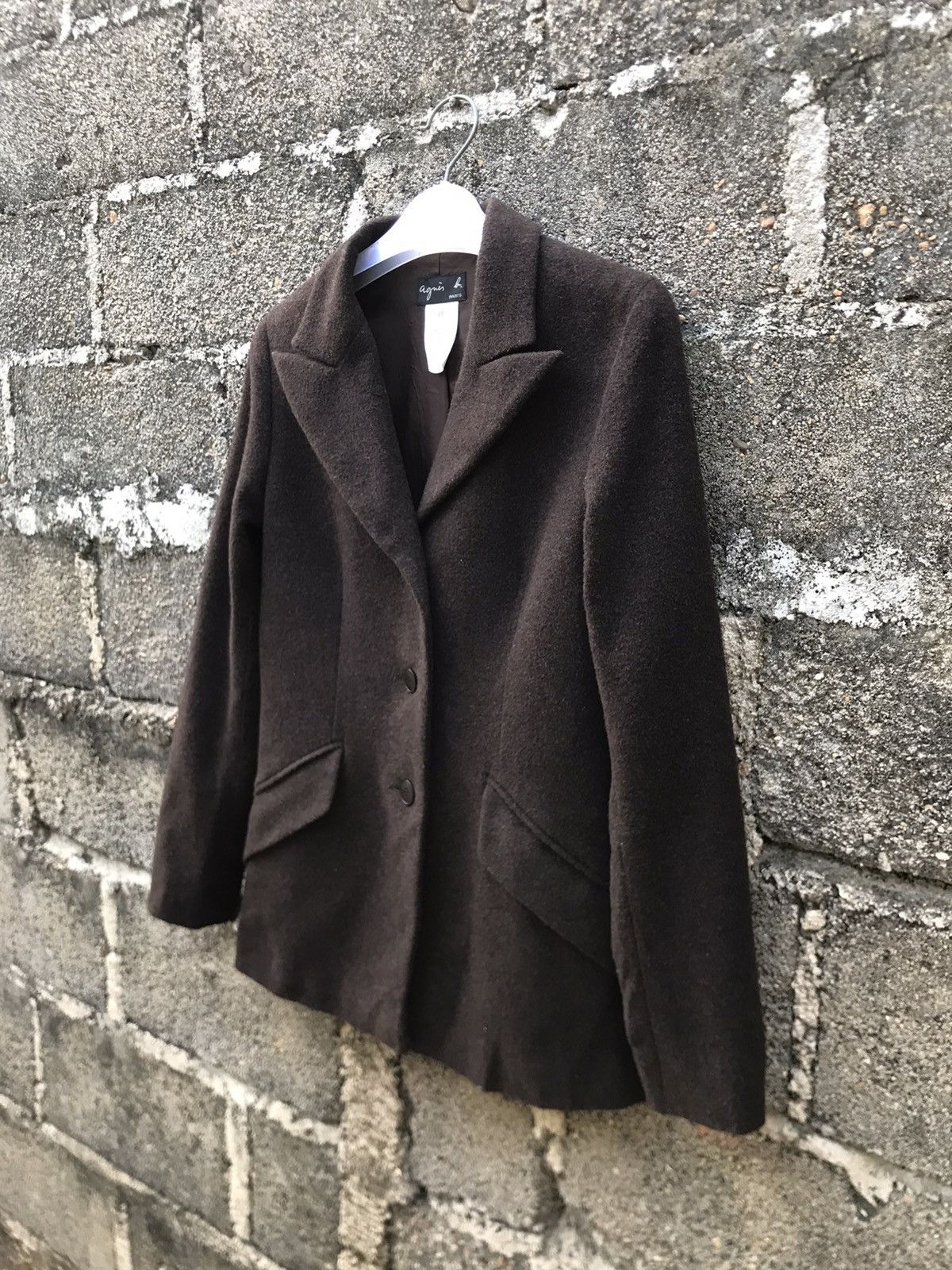 agnes b. ⚡️Vintage Agnes.B Dark Brown Wool Coat Jacket Size XS / US 0-2 / IT 36-38 - 3 Thumbnail