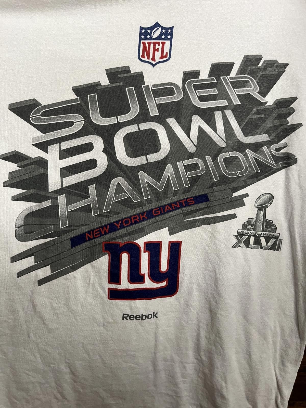 Gildan T-shirt NY Giants Super Bowl Champs XLVI Reebok 2012 Tee Size US S / EU 44-46 / 1 - 3 Thumbnail