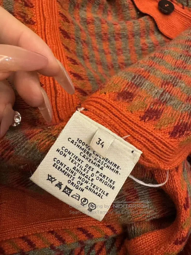 Hermes Hermes Whole cashmere high-grade cashmere coat sweater Size XXS / US 00 / IT 34 - 3 Thumbnail
