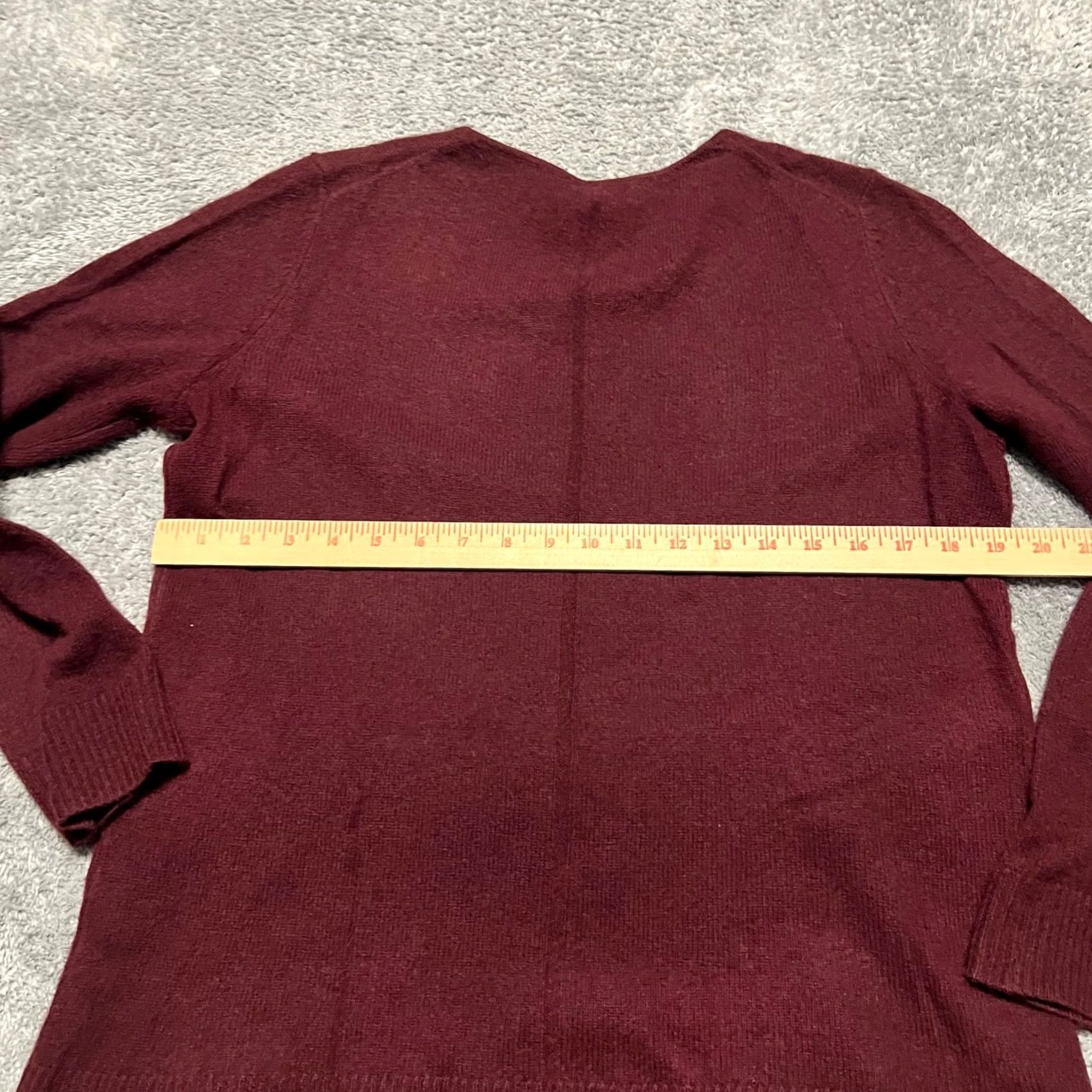 Vintage 41 hawthorn Sweater Womens Large Maroon Cashmere Pullover Ling Sleeve Size L / US 10 / IT 46 - 4 Thumbnail