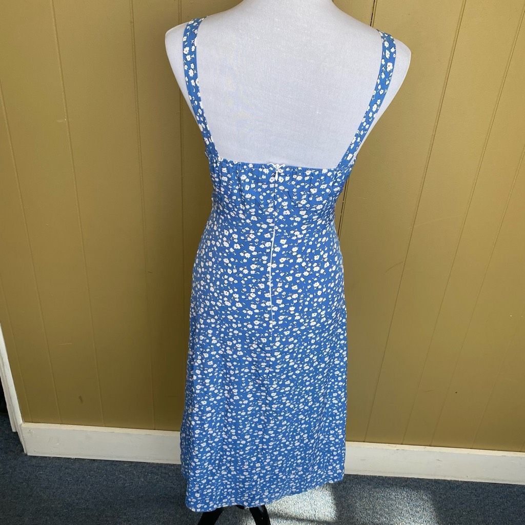 Other Women XS floral print tank top strap fit and flare dress blu Size XS / US 0-2 / IT 36-38 - 8 Thumbnail