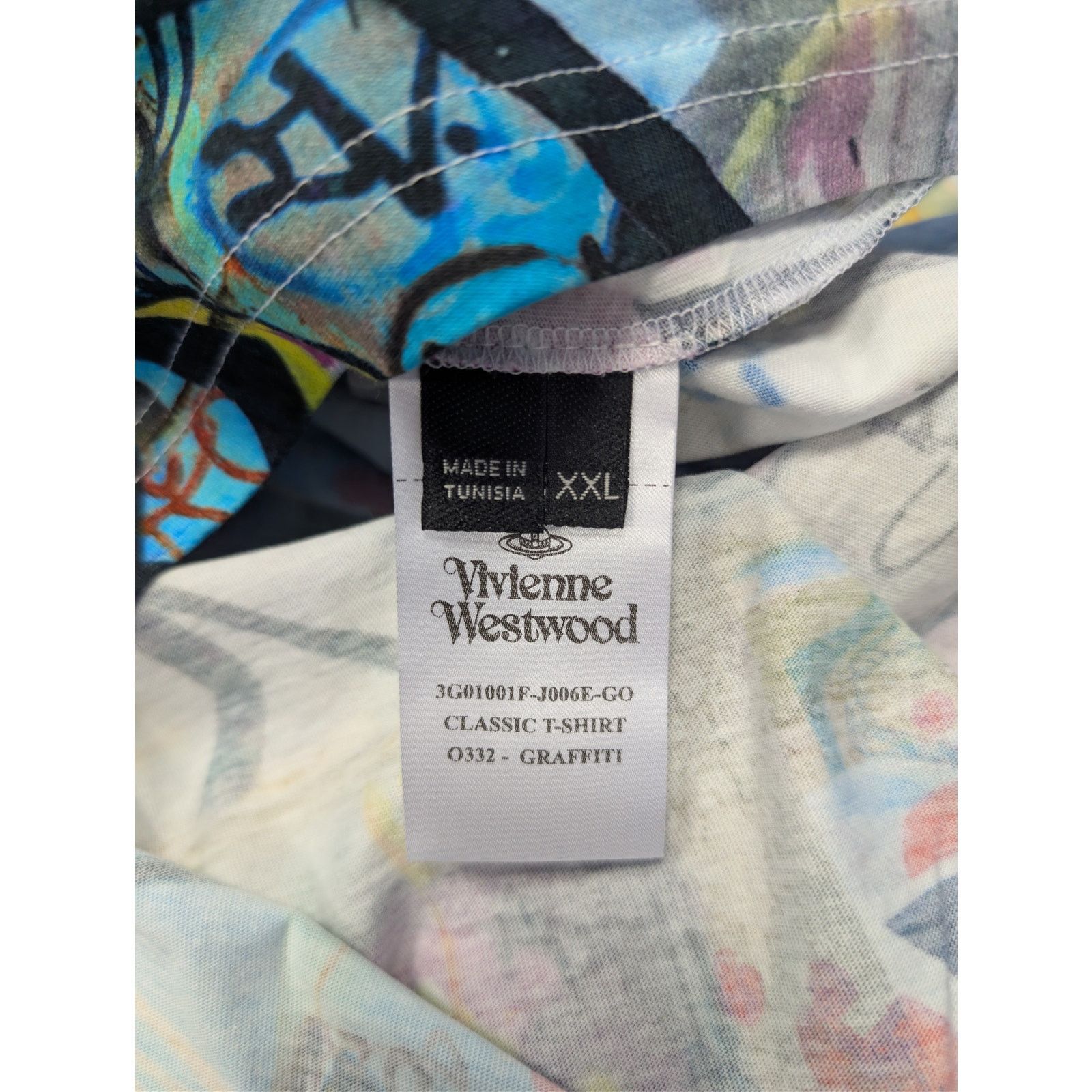 Vivienne Westwood o1rshd1 Classic Graffiti Print T-Shirt in Multiolor Size US XXL / EU 58 / 5 - 18 Thumbnail